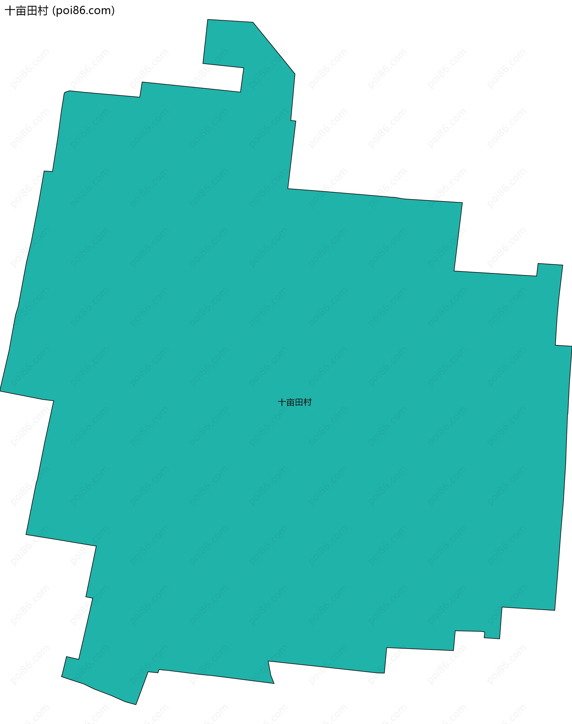 十亩田村边界地图