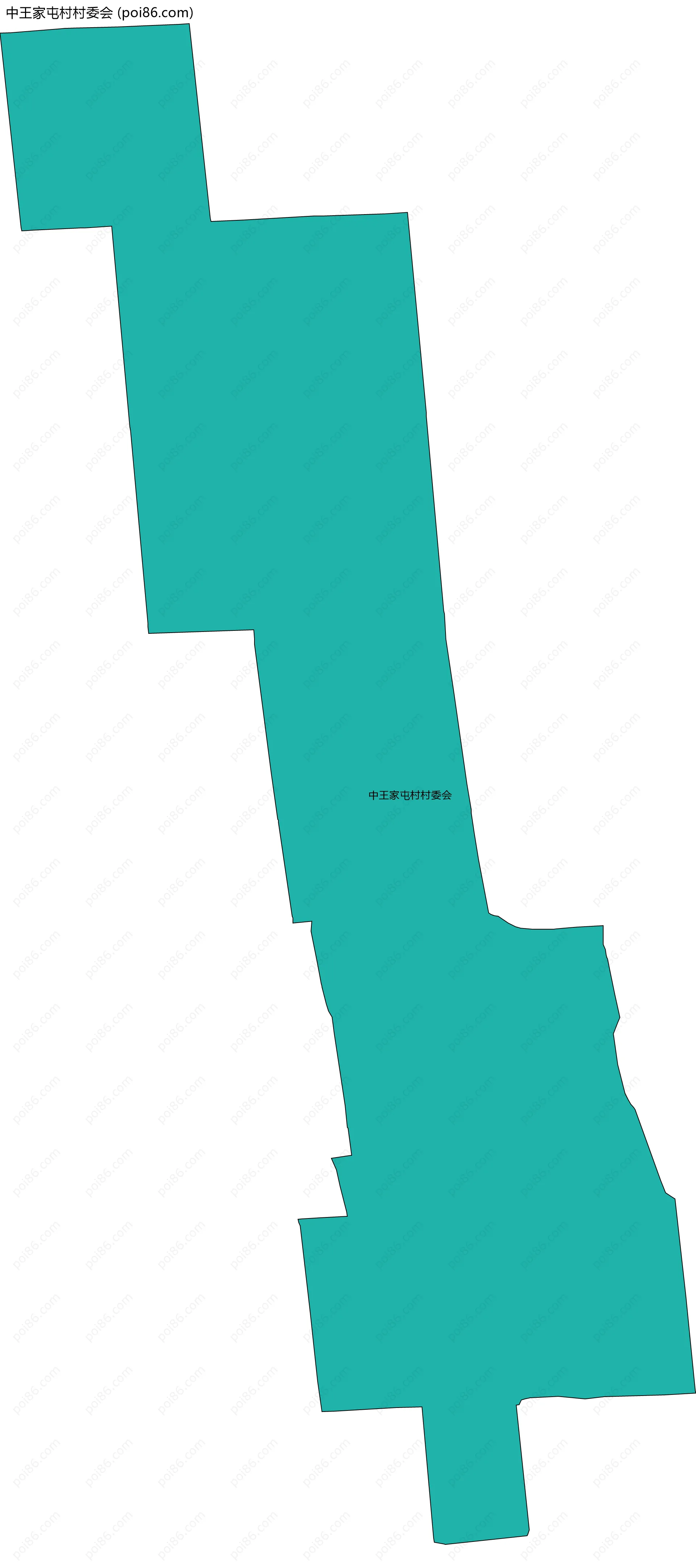 中王家屯村村委会边界地图