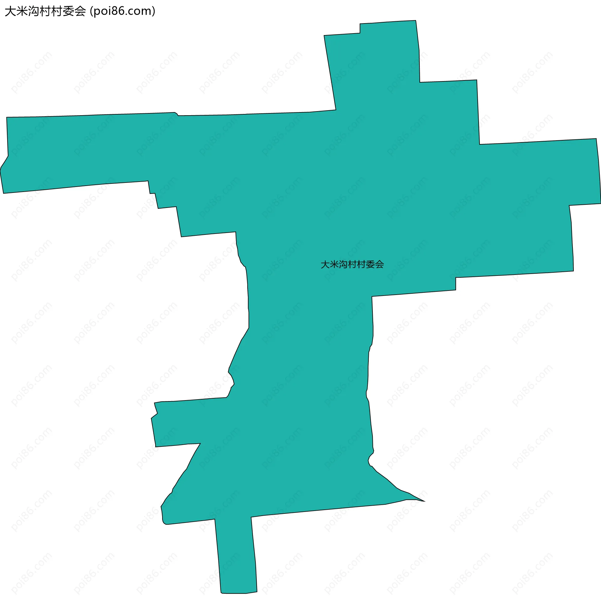 大米沟村村委会边界地图