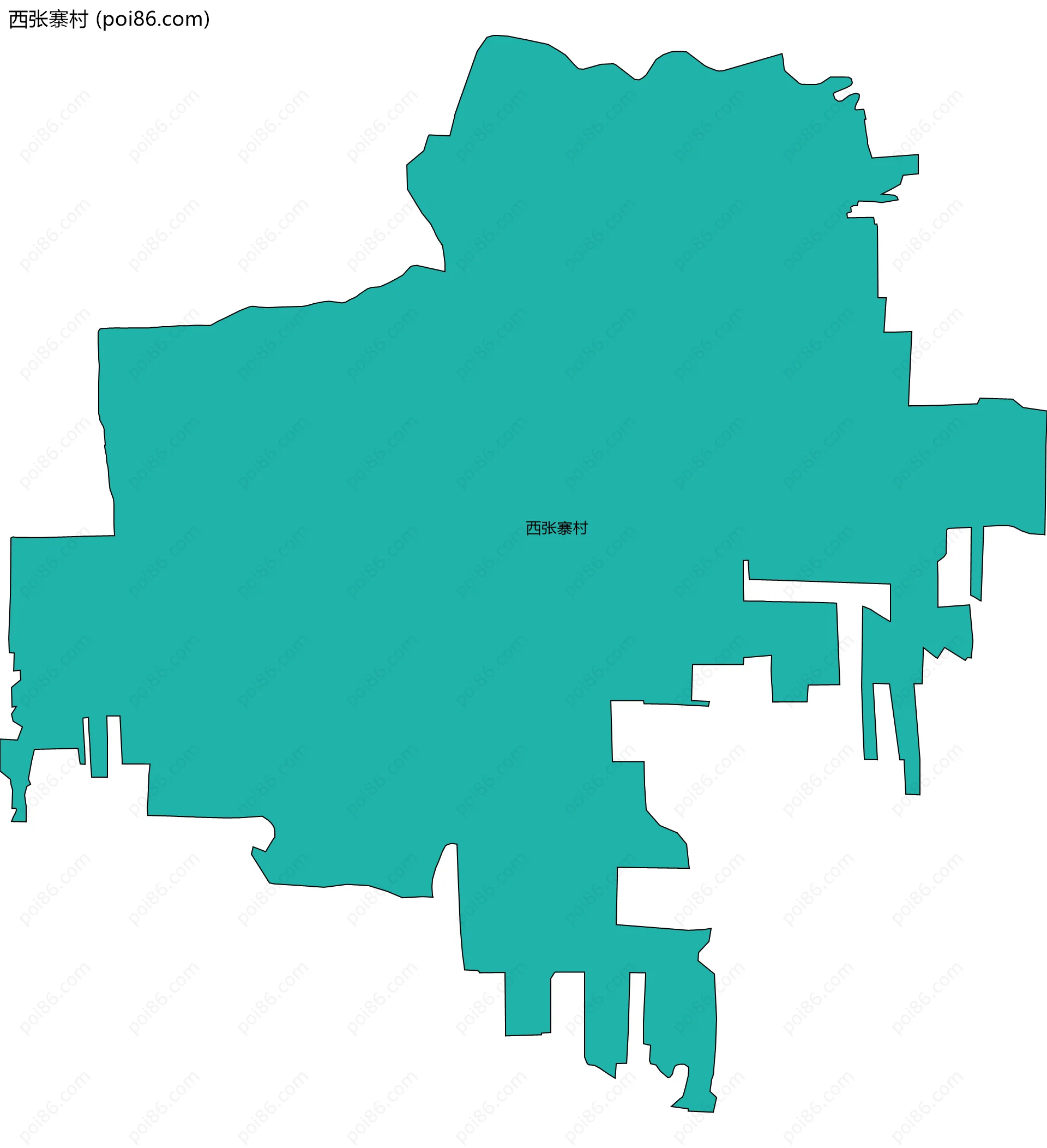 西张寨村边界地图