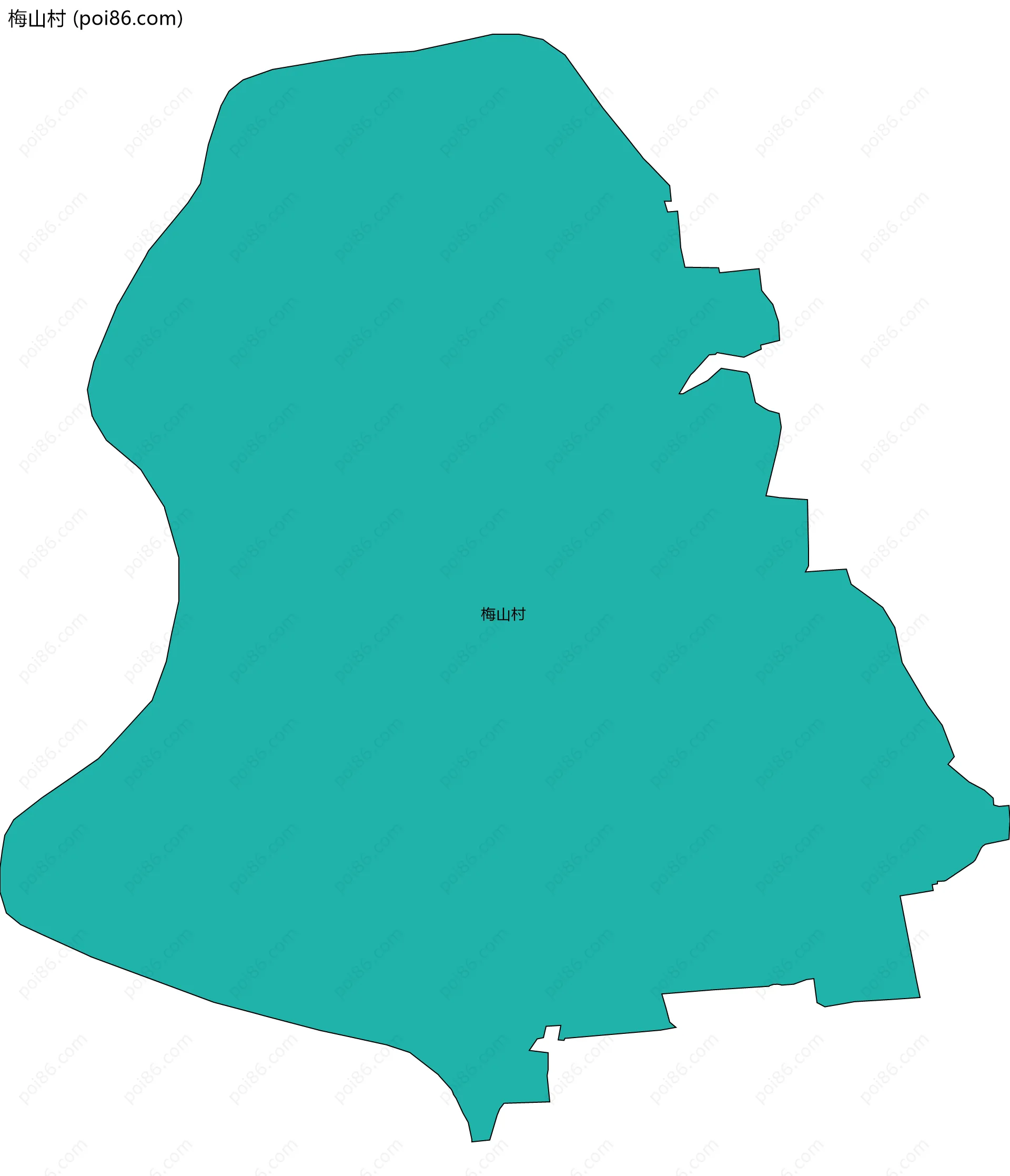 梅山村边界地图