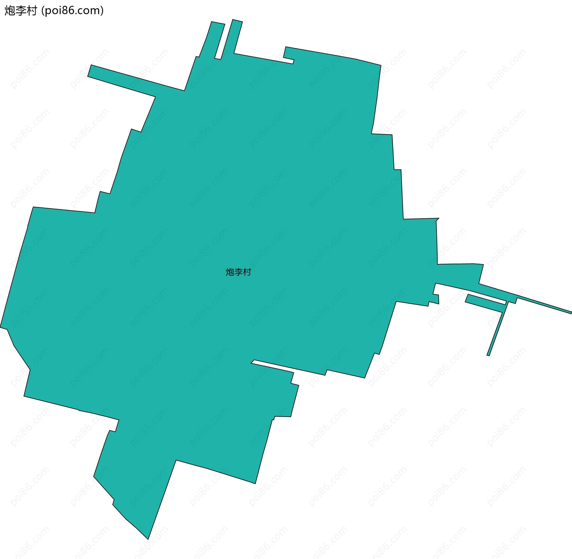 炮李村边界地图