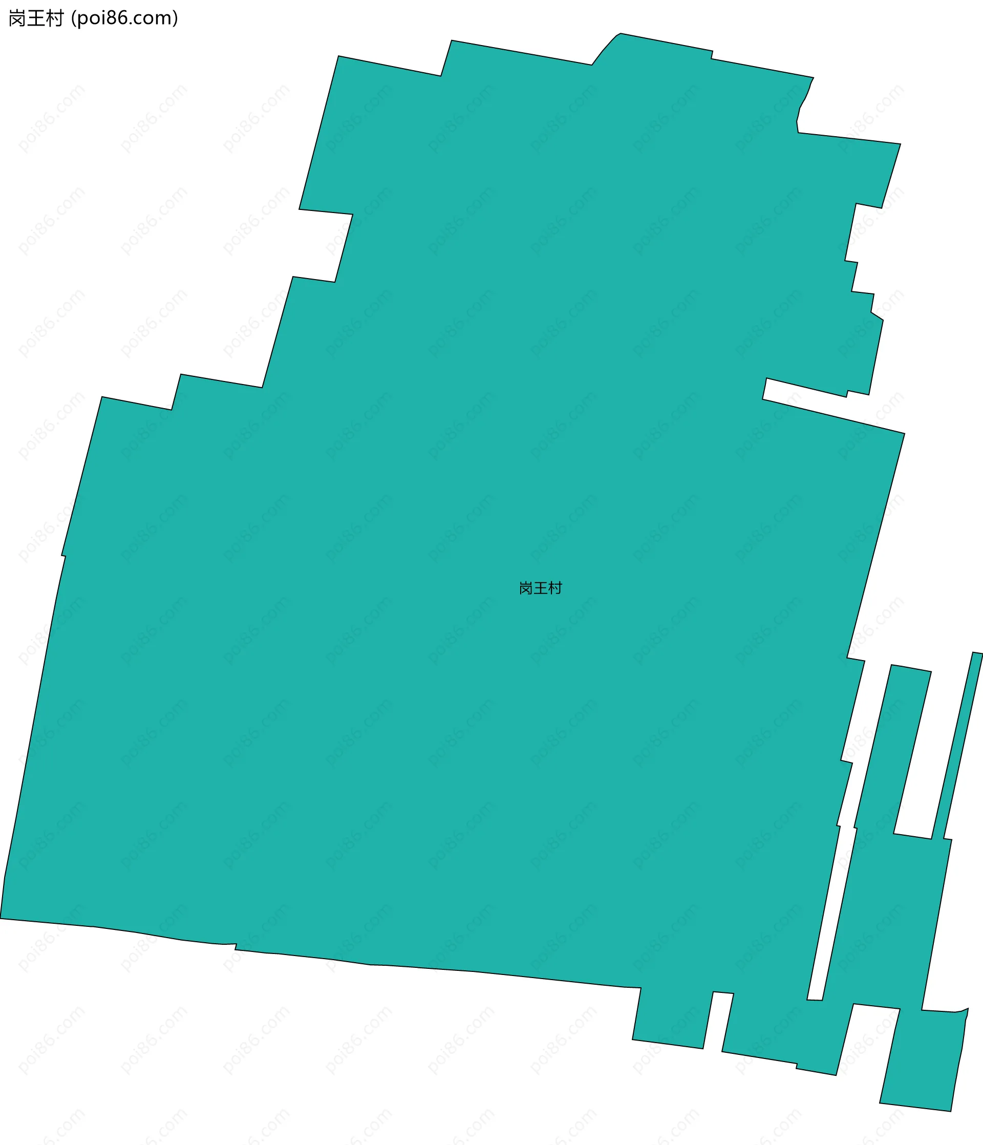 岗王村边界地图