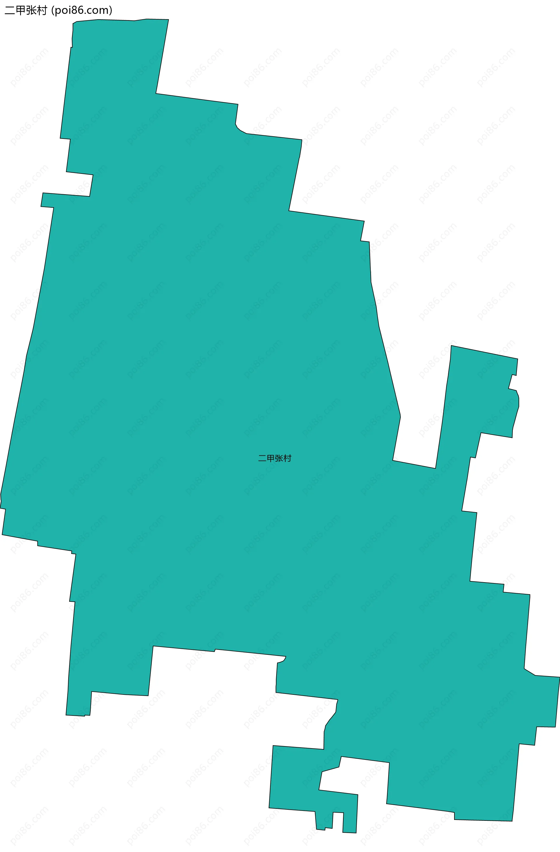 二甲张村边界地图