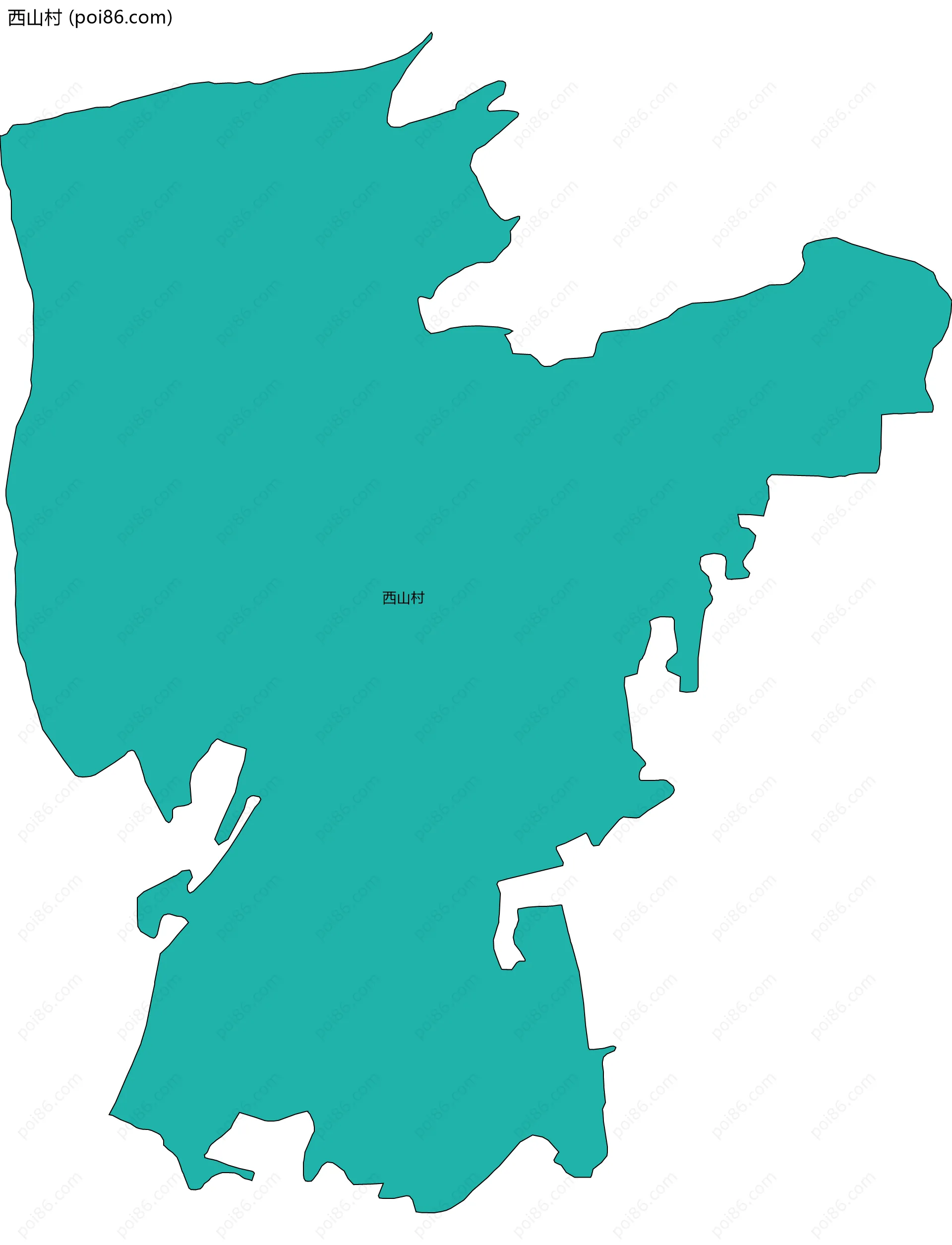 西山村边界地图