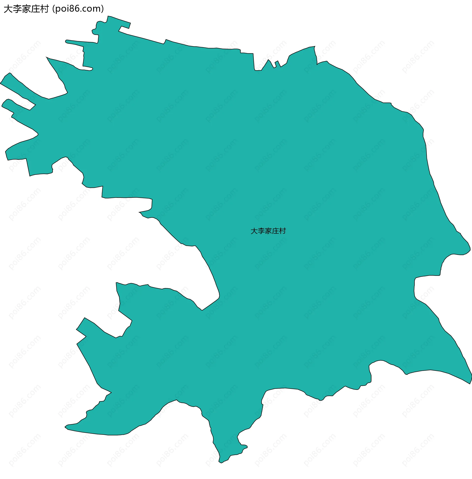 大李家庄村边界地图