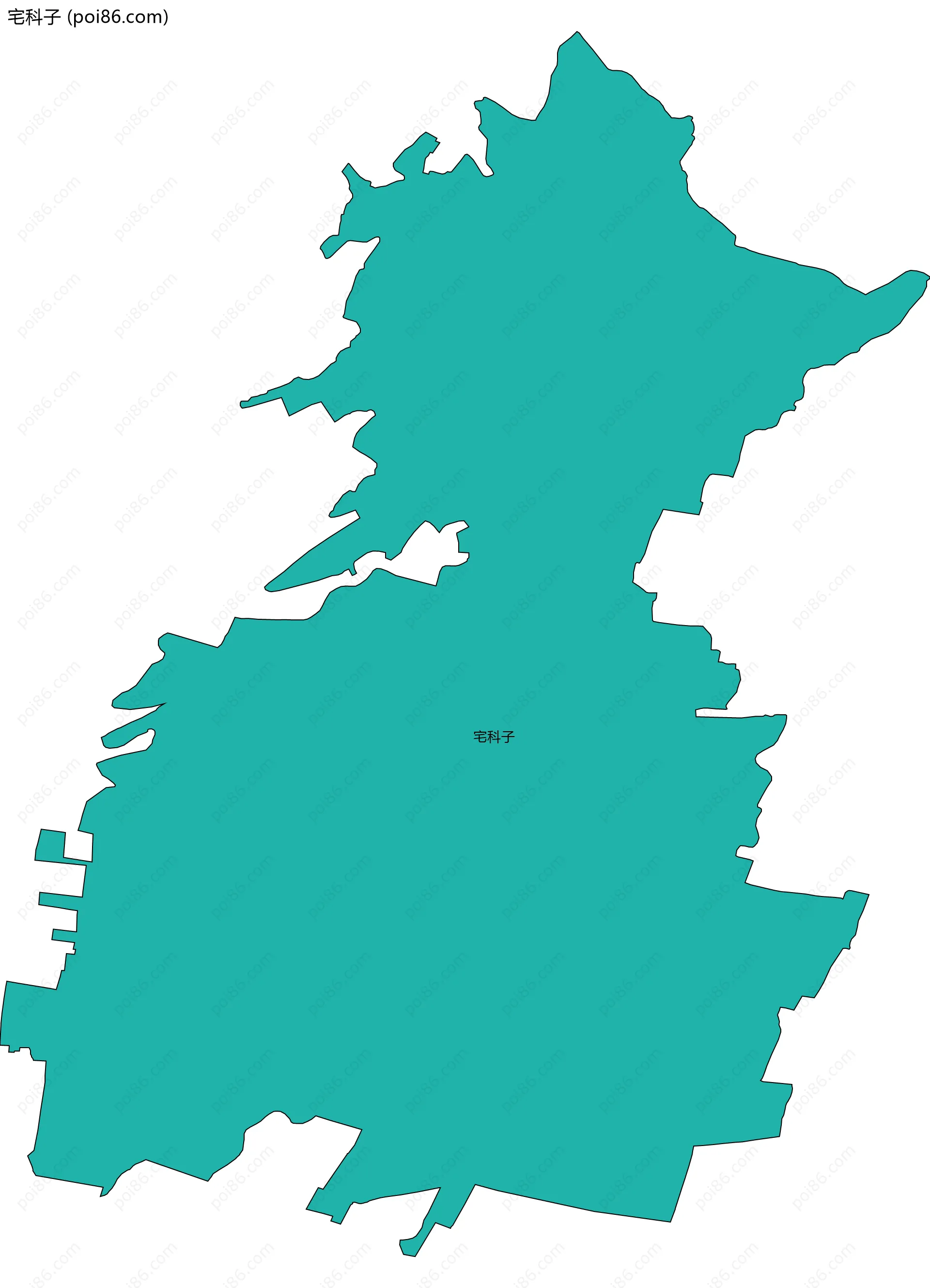 宅科子边界地图