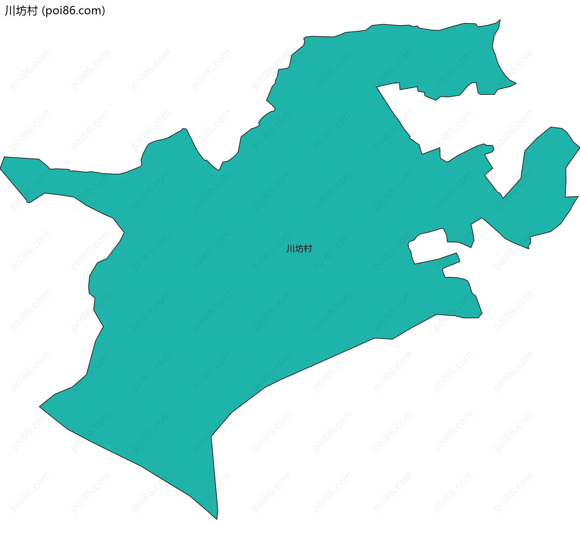川坊村边界地图