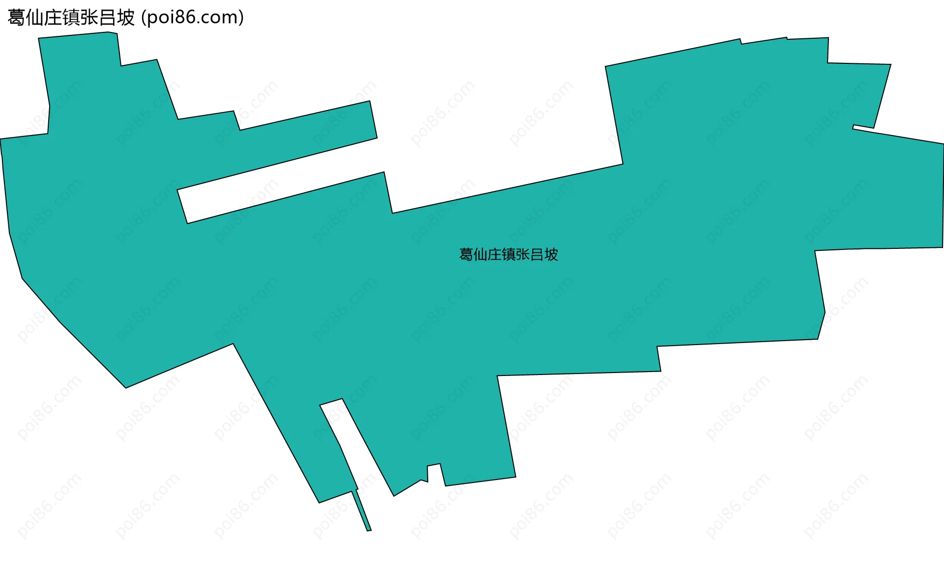 葛仙庄镇张吕坡边界地图