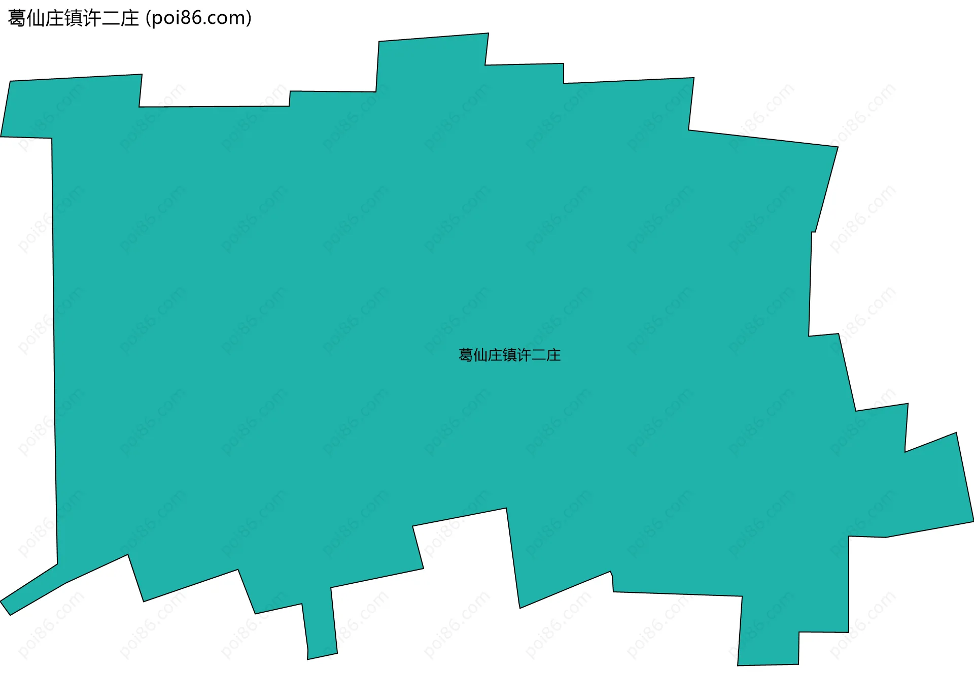 葛仙庄镇许二庄边界地图