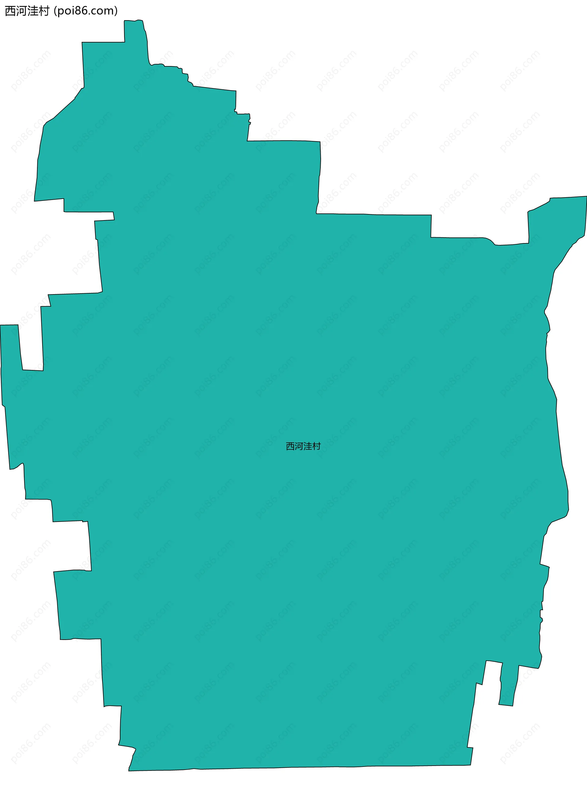 西河洼村边界地图