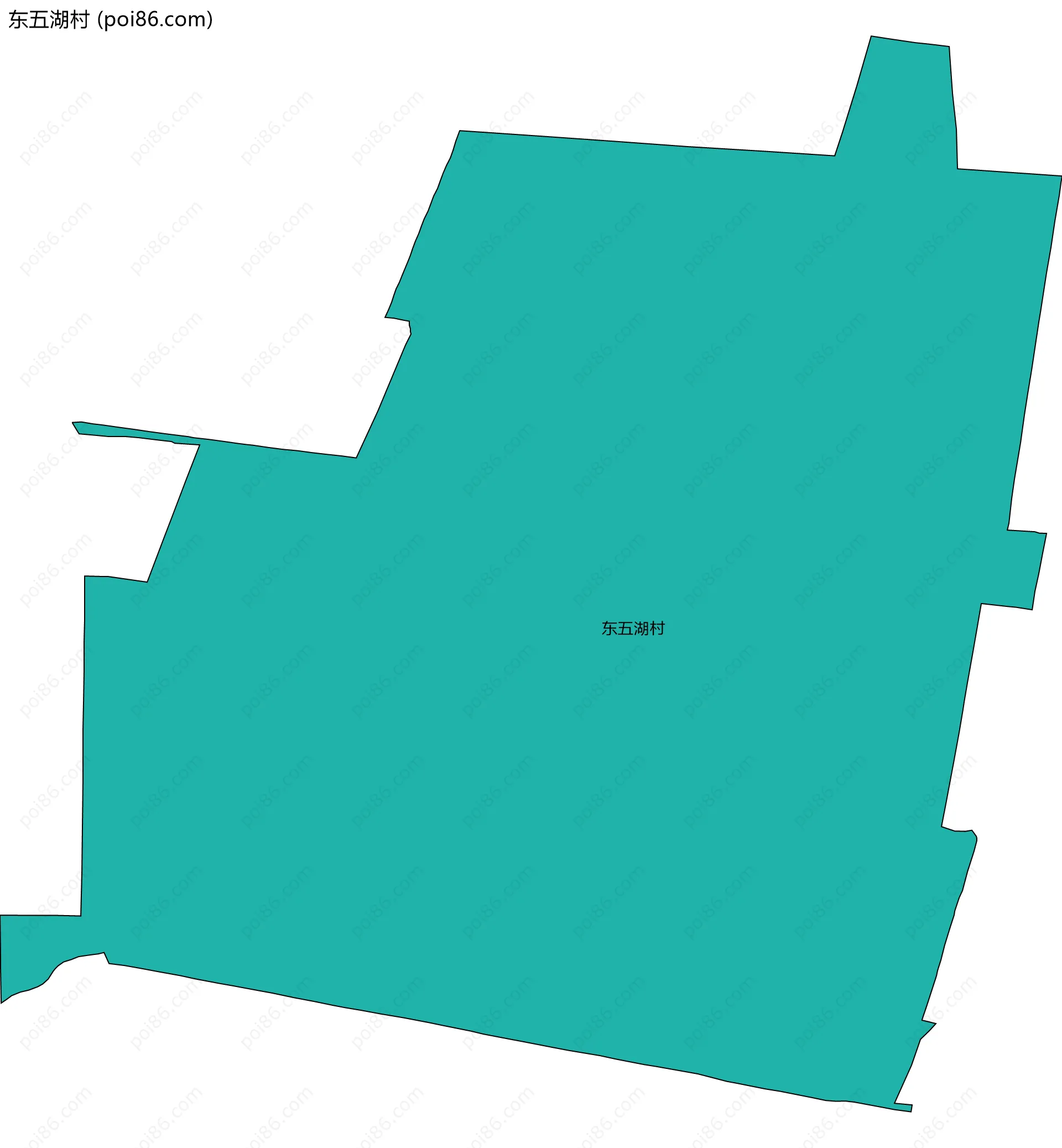 东五湖村边界地图