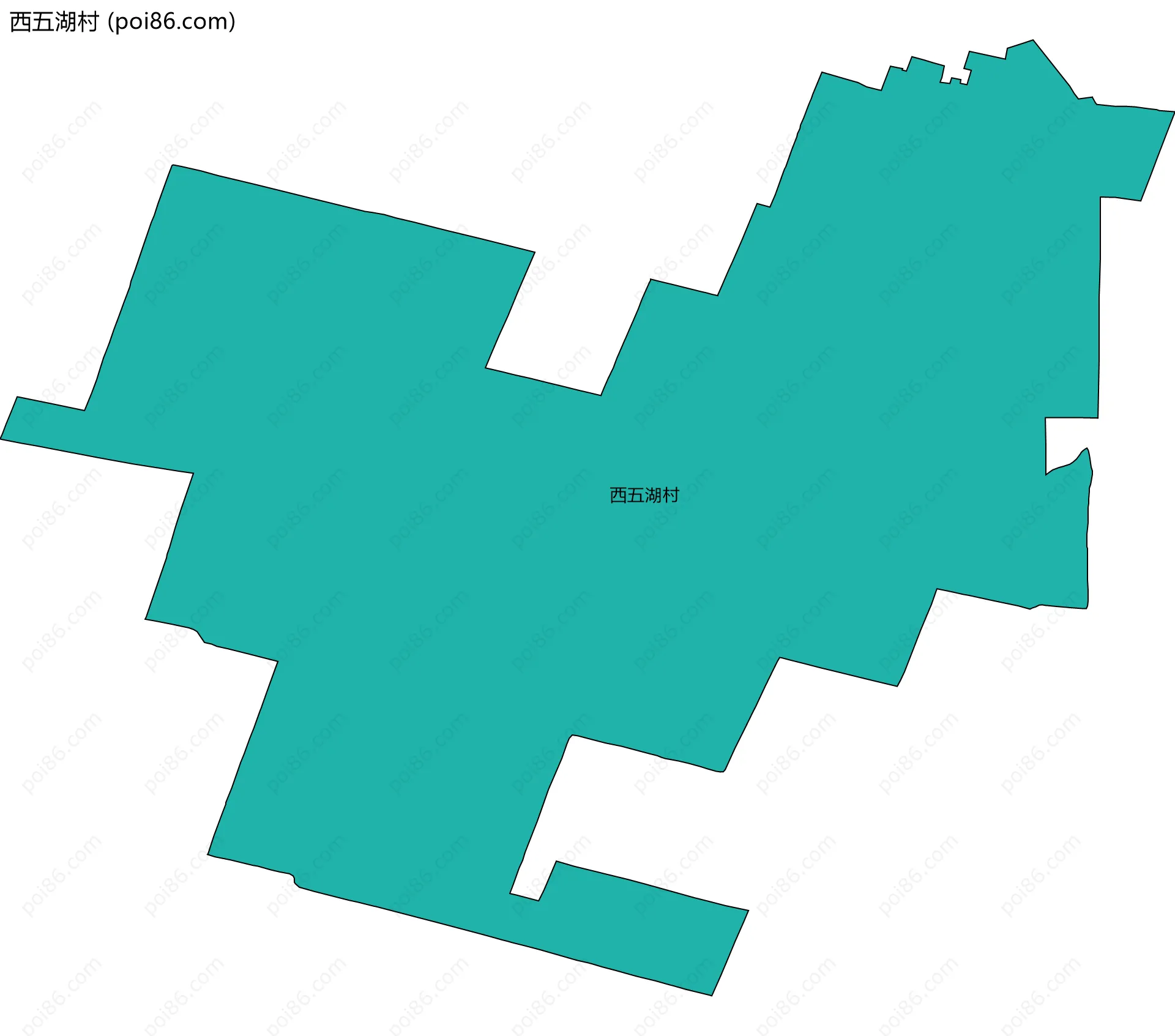 西五湖村边界地图