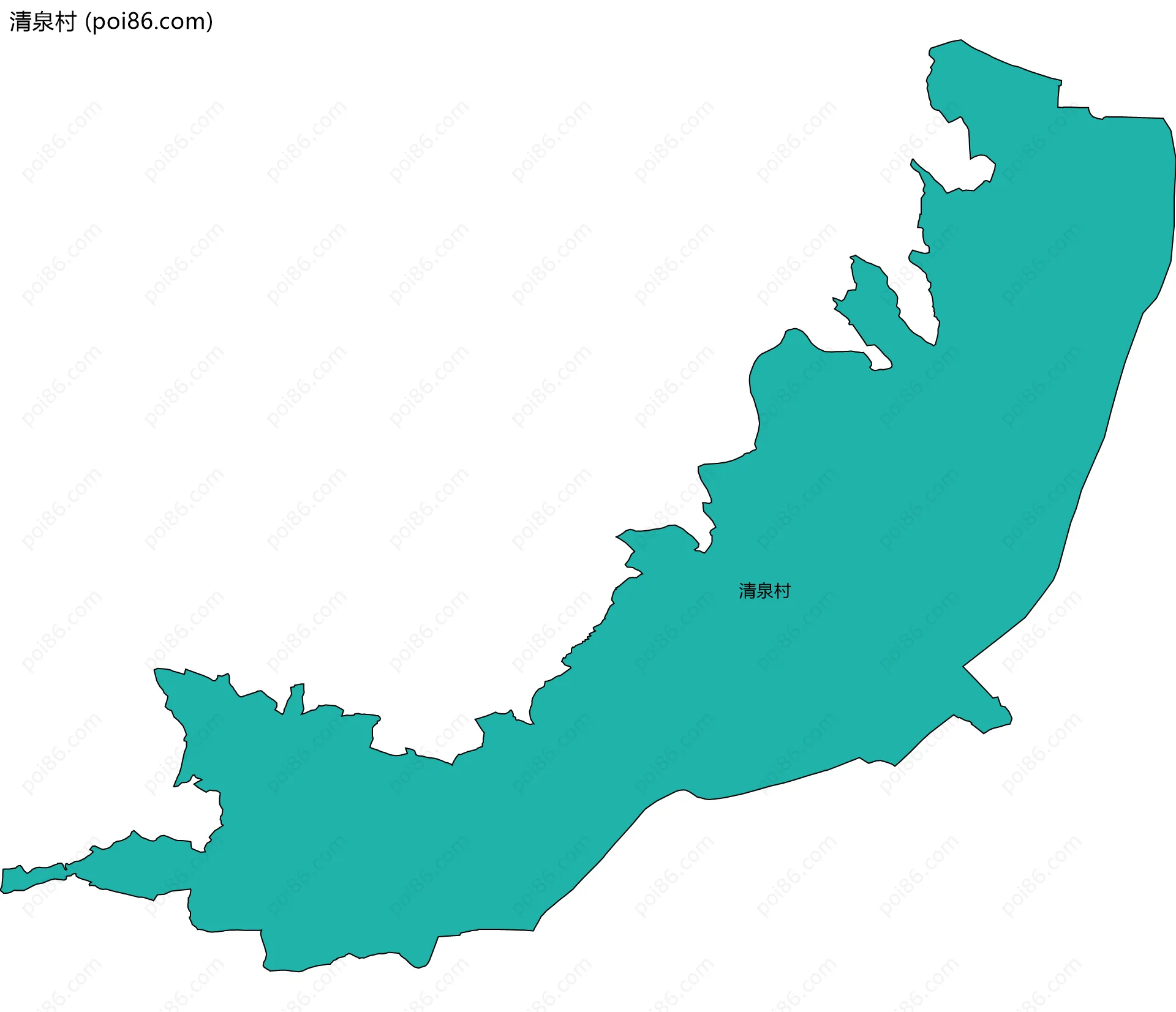 清泉村边界地图