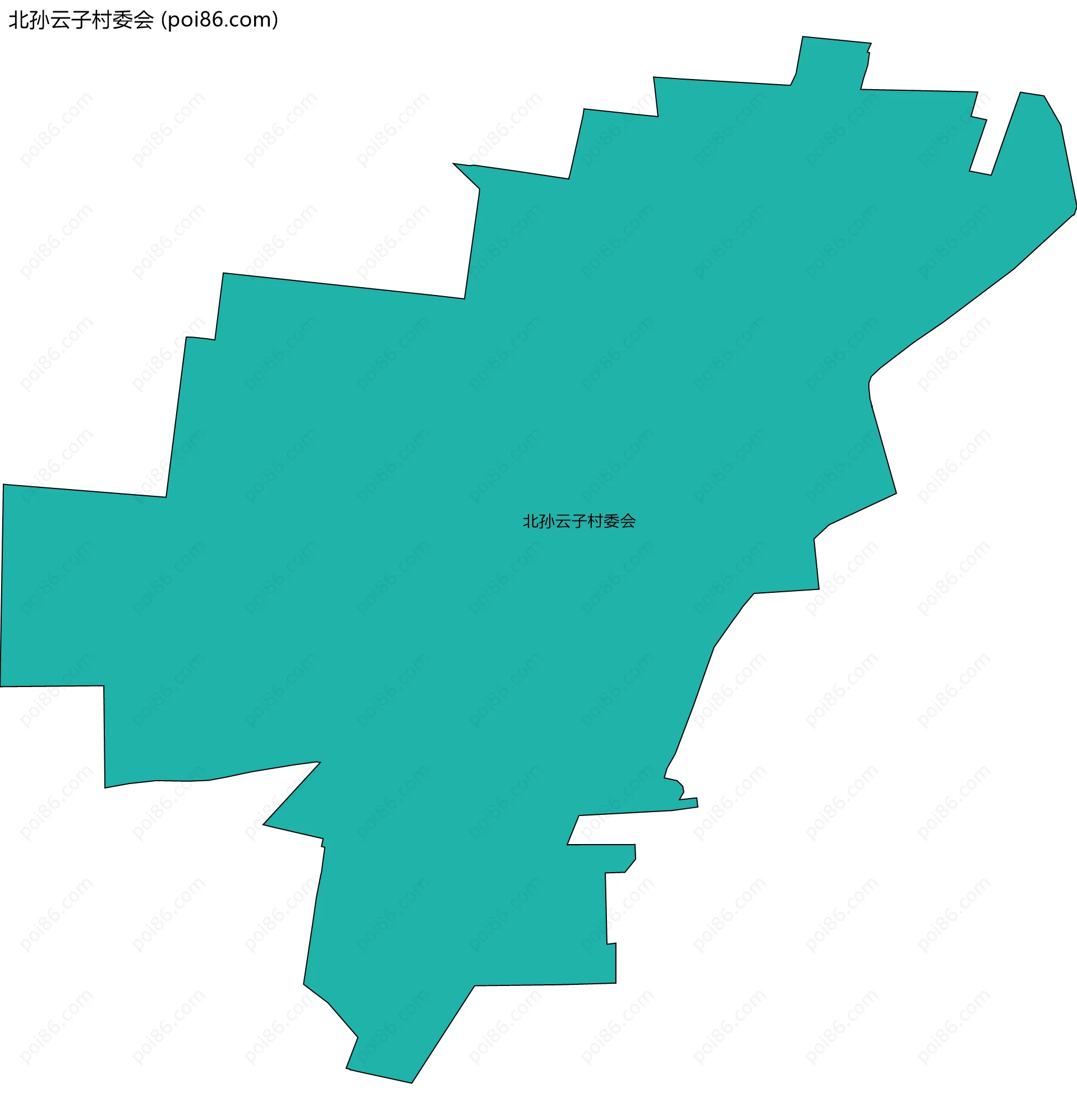 北孙云子村委会边界地图