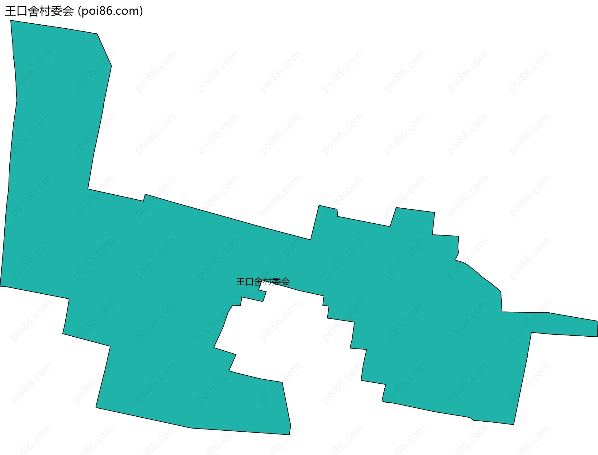 王口舍村委会边界地图