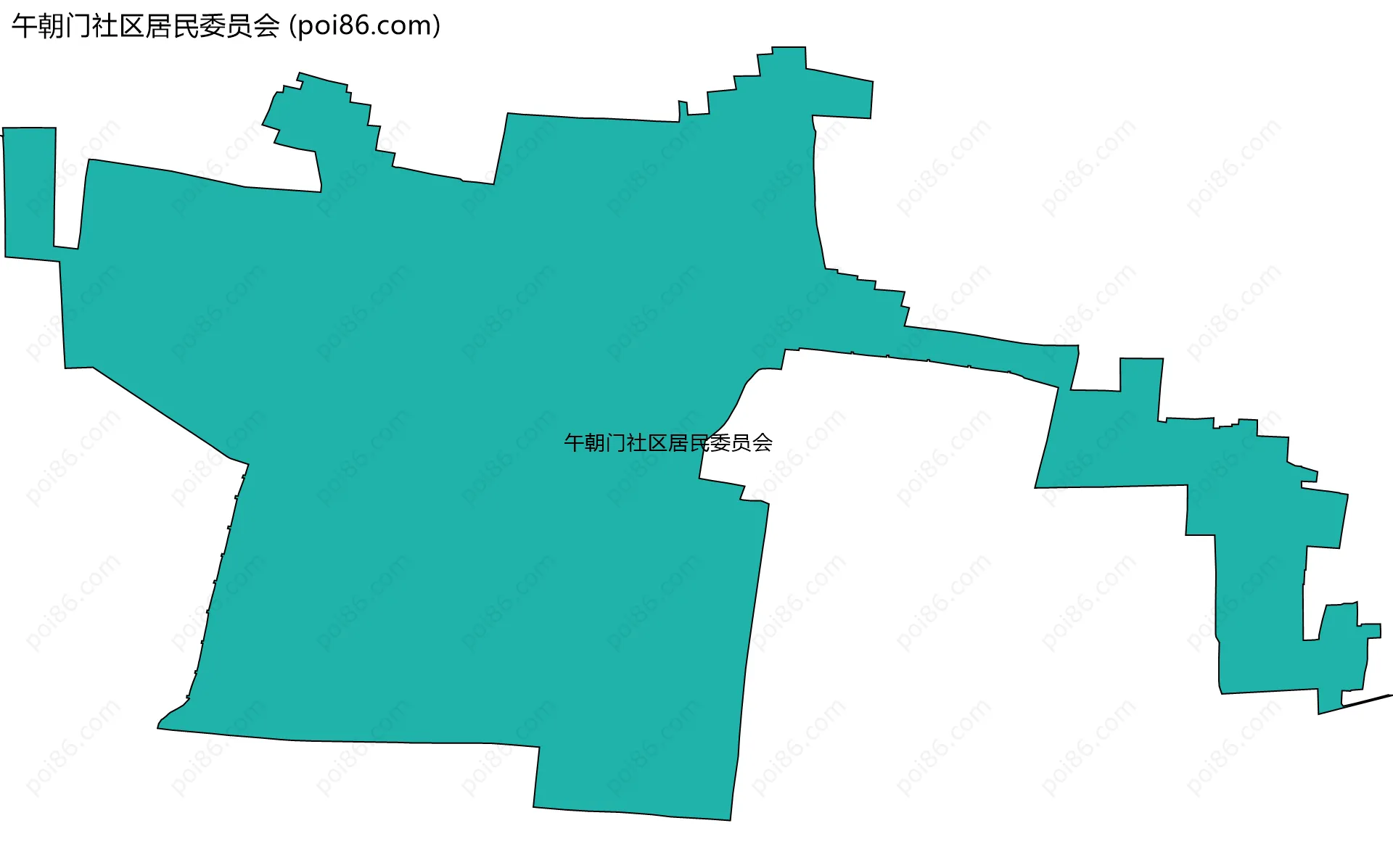 午朝门社区居民委员会边界地图
