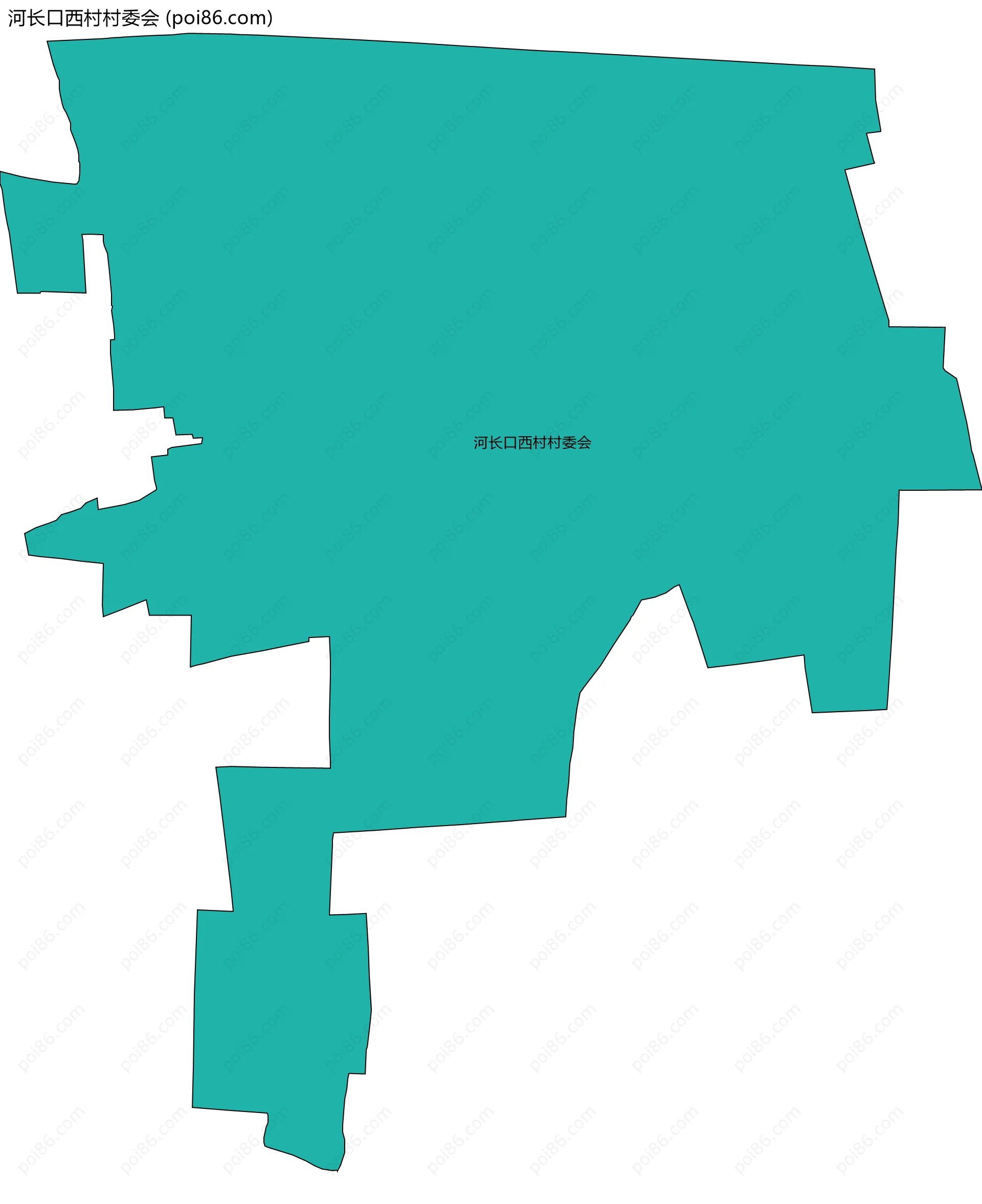 河长口西村村委会边界地图