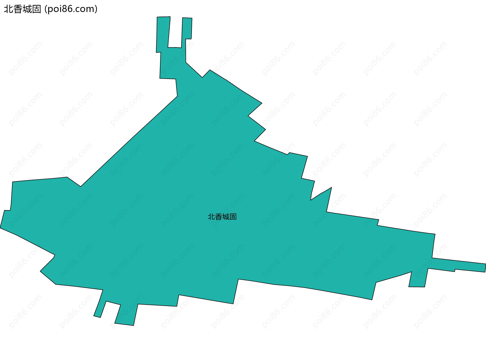 北香城固边界地图