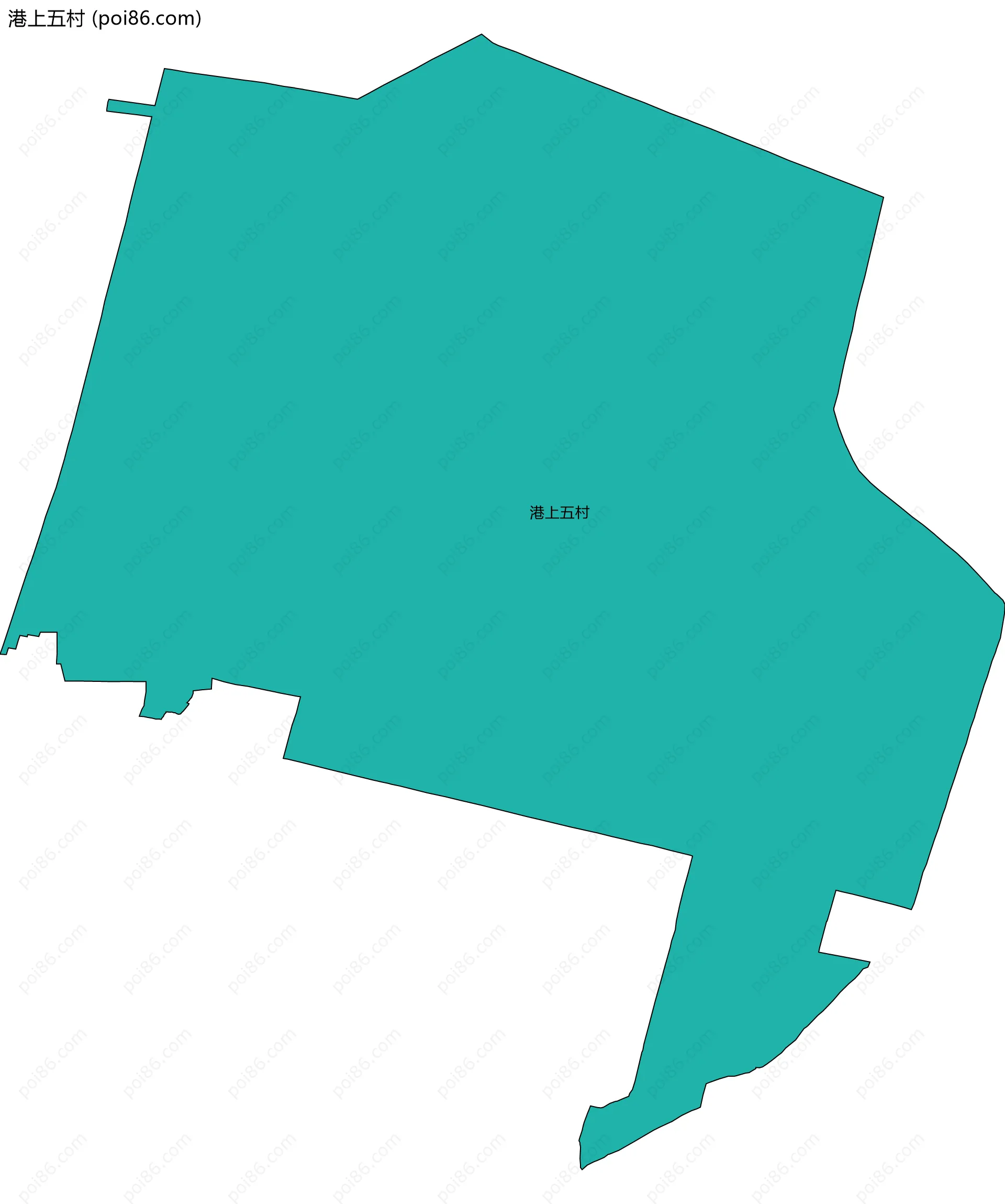 港上五村边界地图