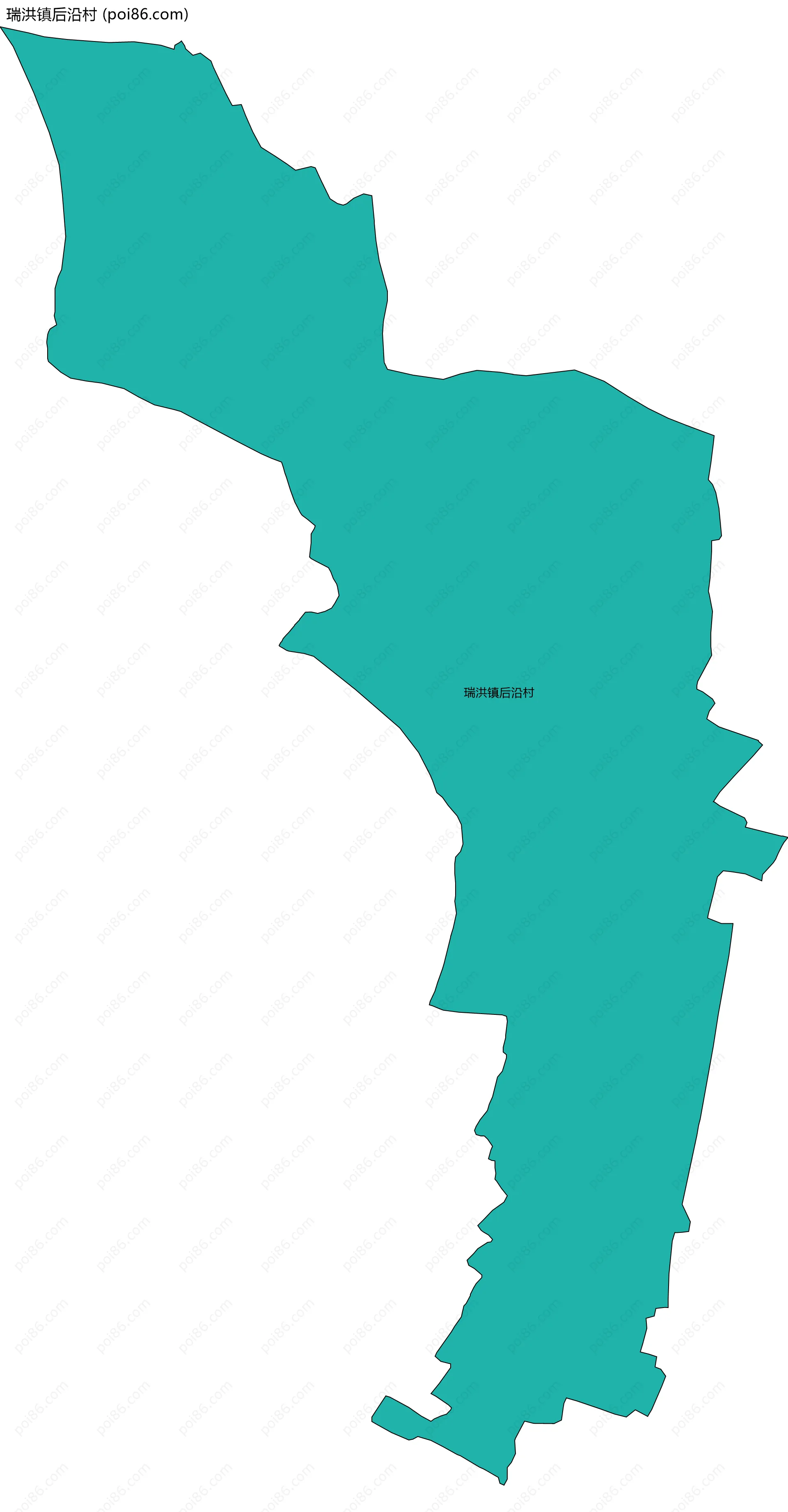 瑞洪镇后沿村边界地图