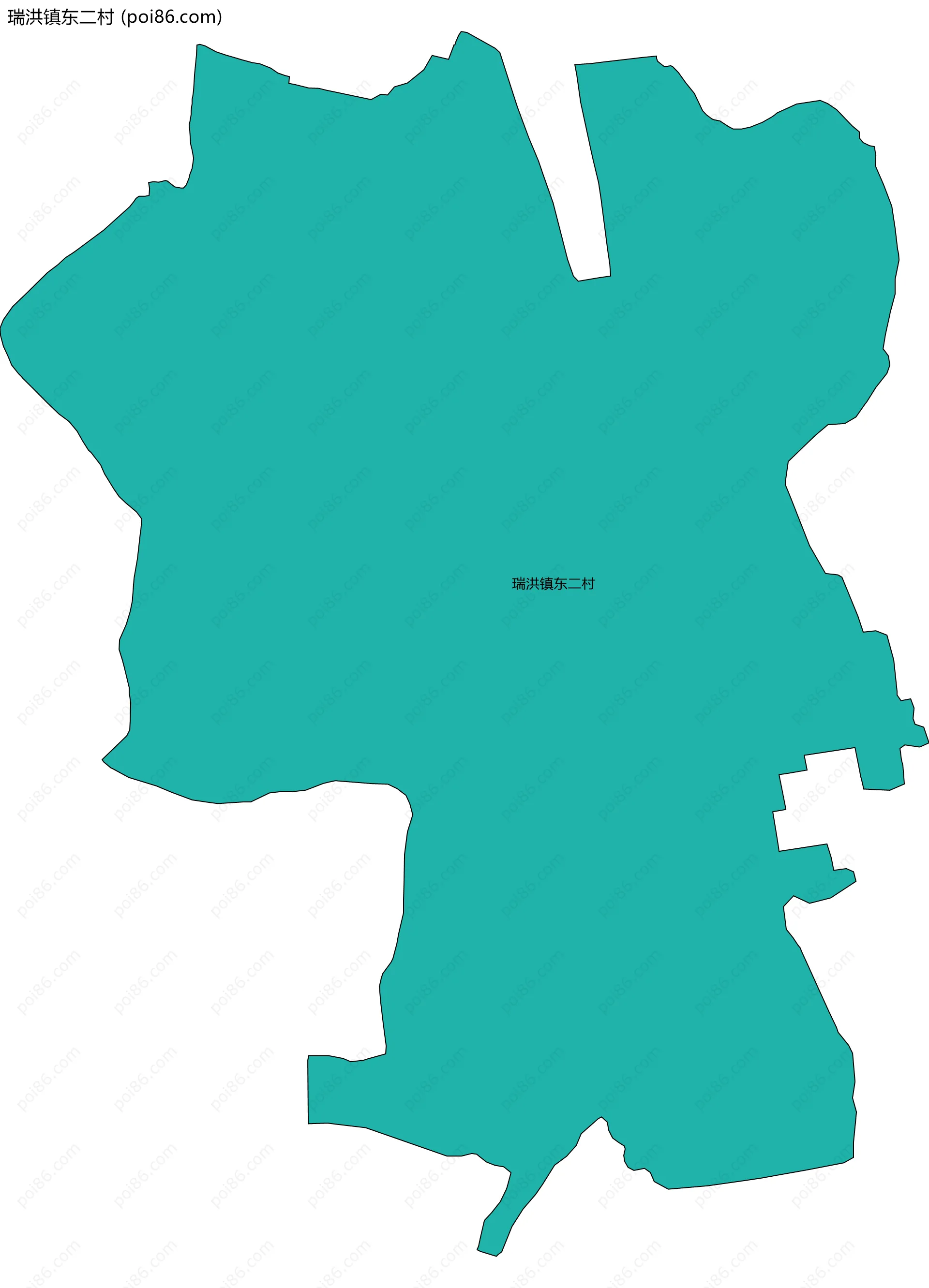 瑞洪镇东二村边界地图