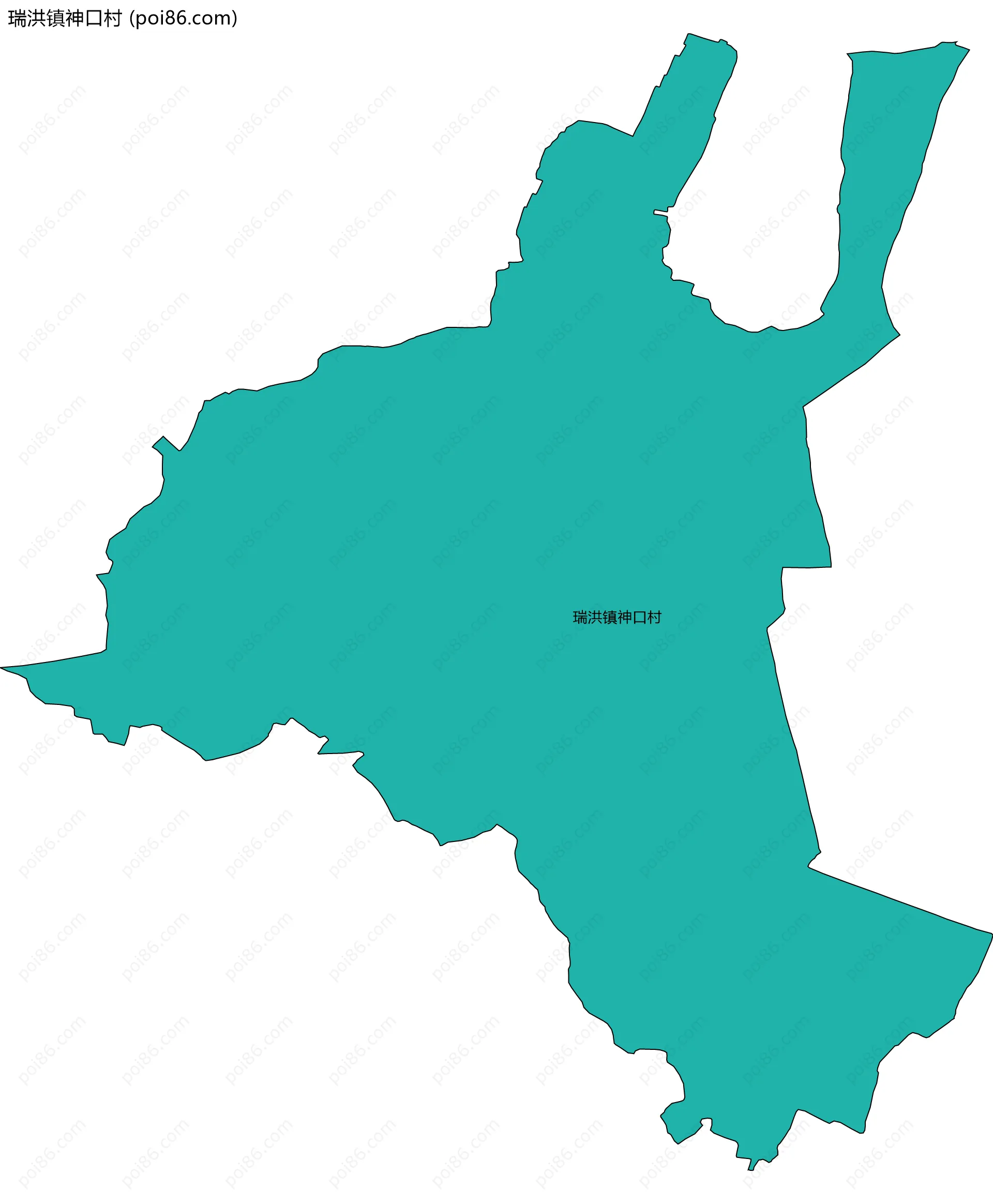 瑞洪镇神口村边界地图