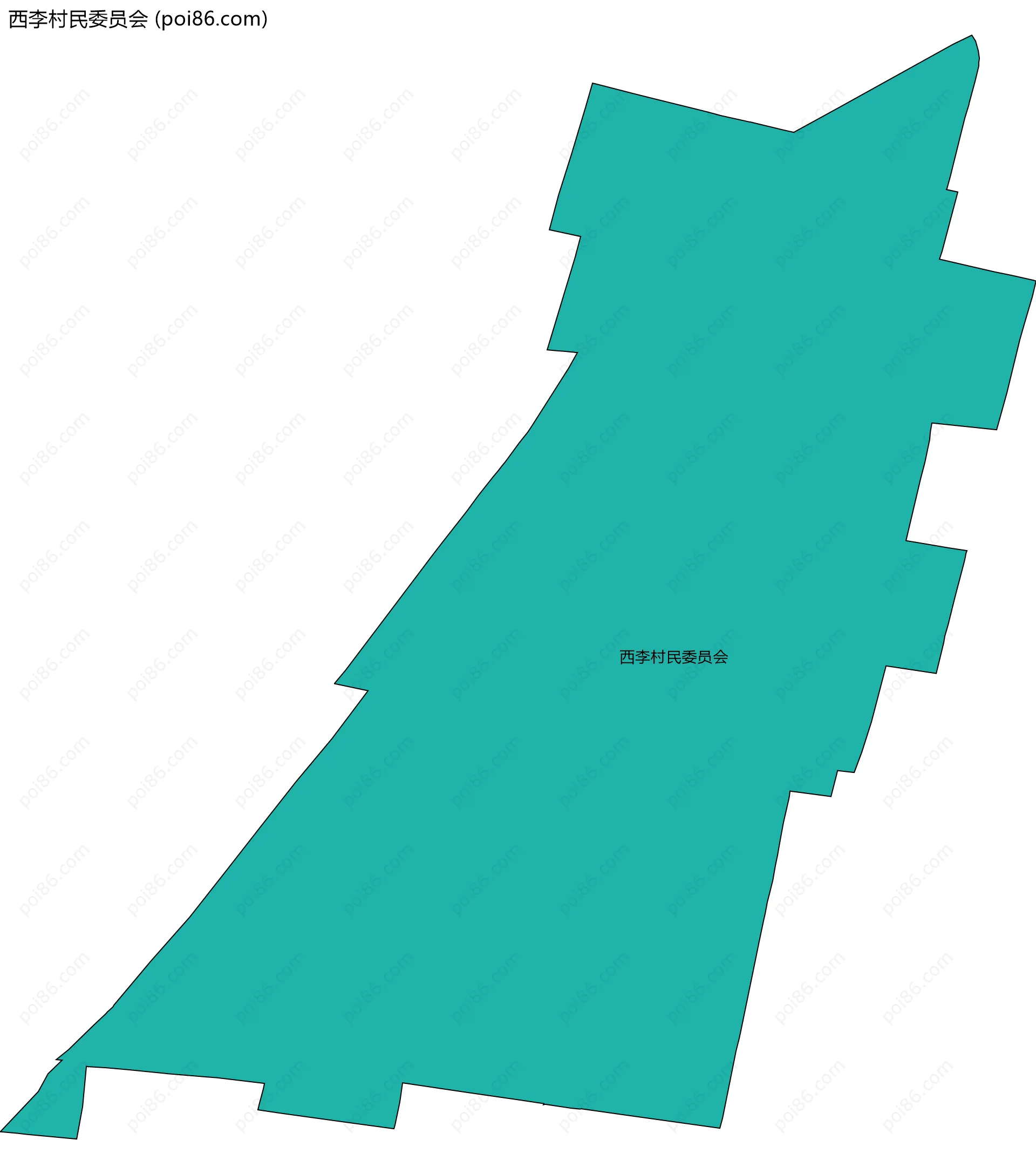 西李村民委员会边界地图