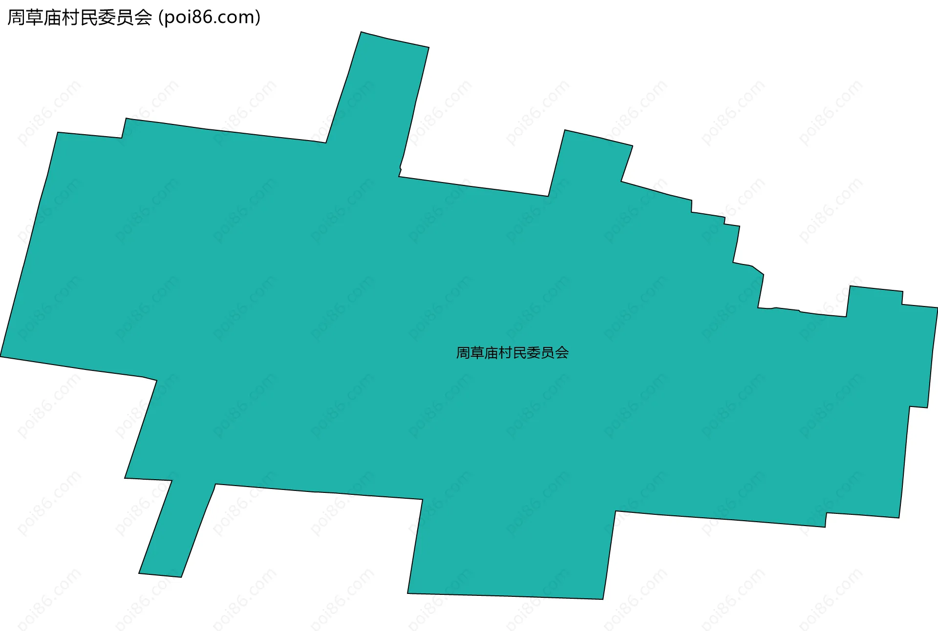 周草庙村民委员会边界地图