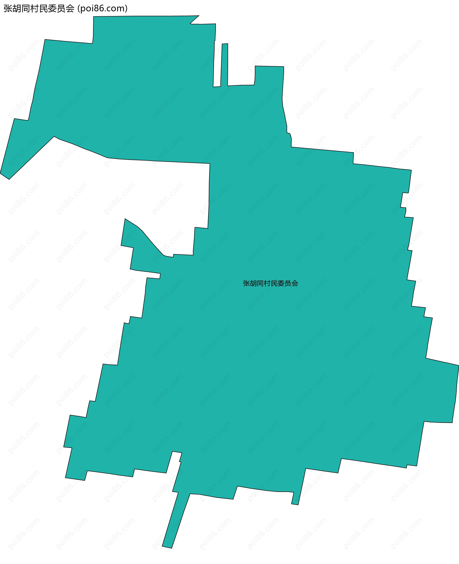 张胡同村民委员会边界地图
