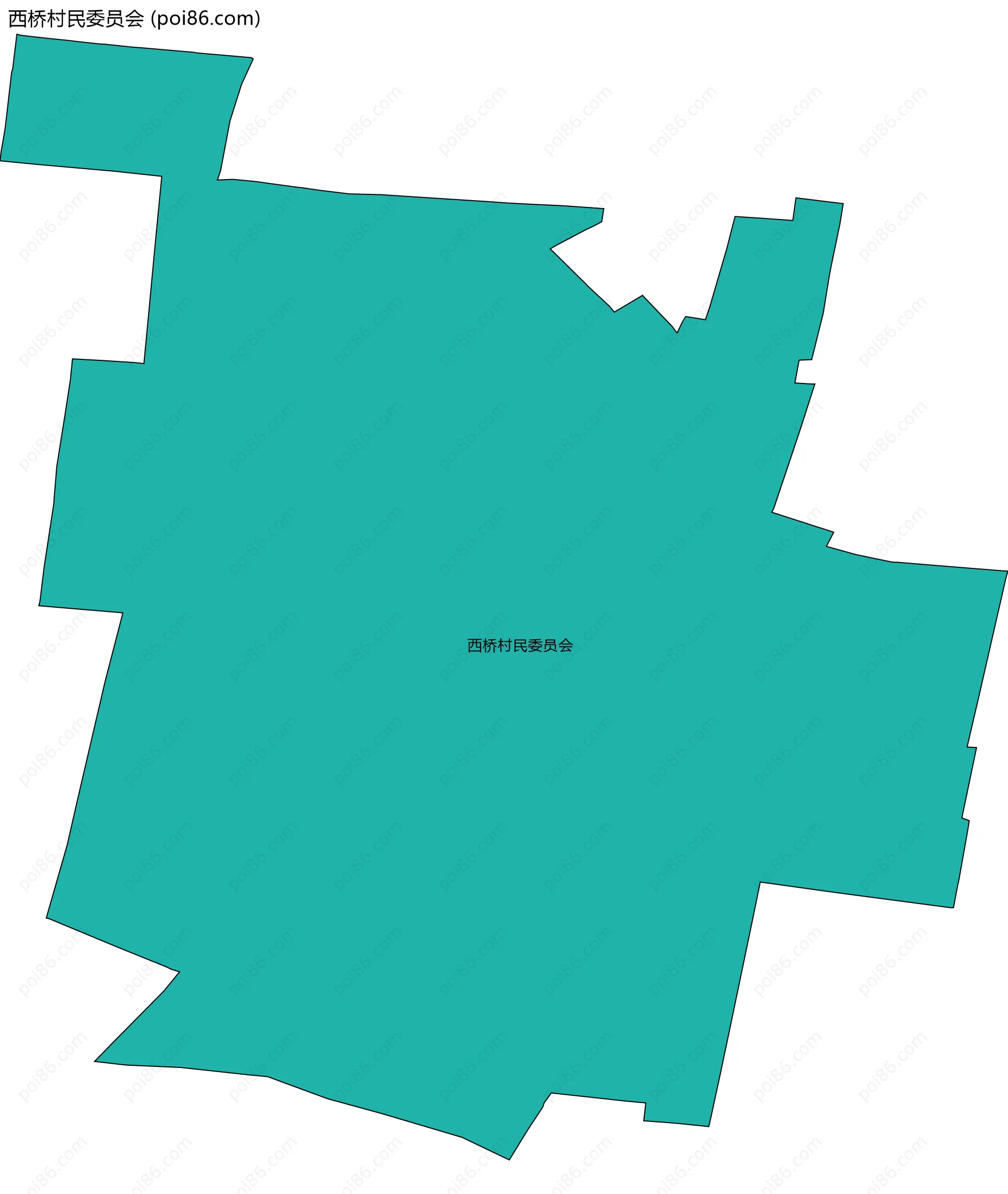 西桥村民委员会边界地图