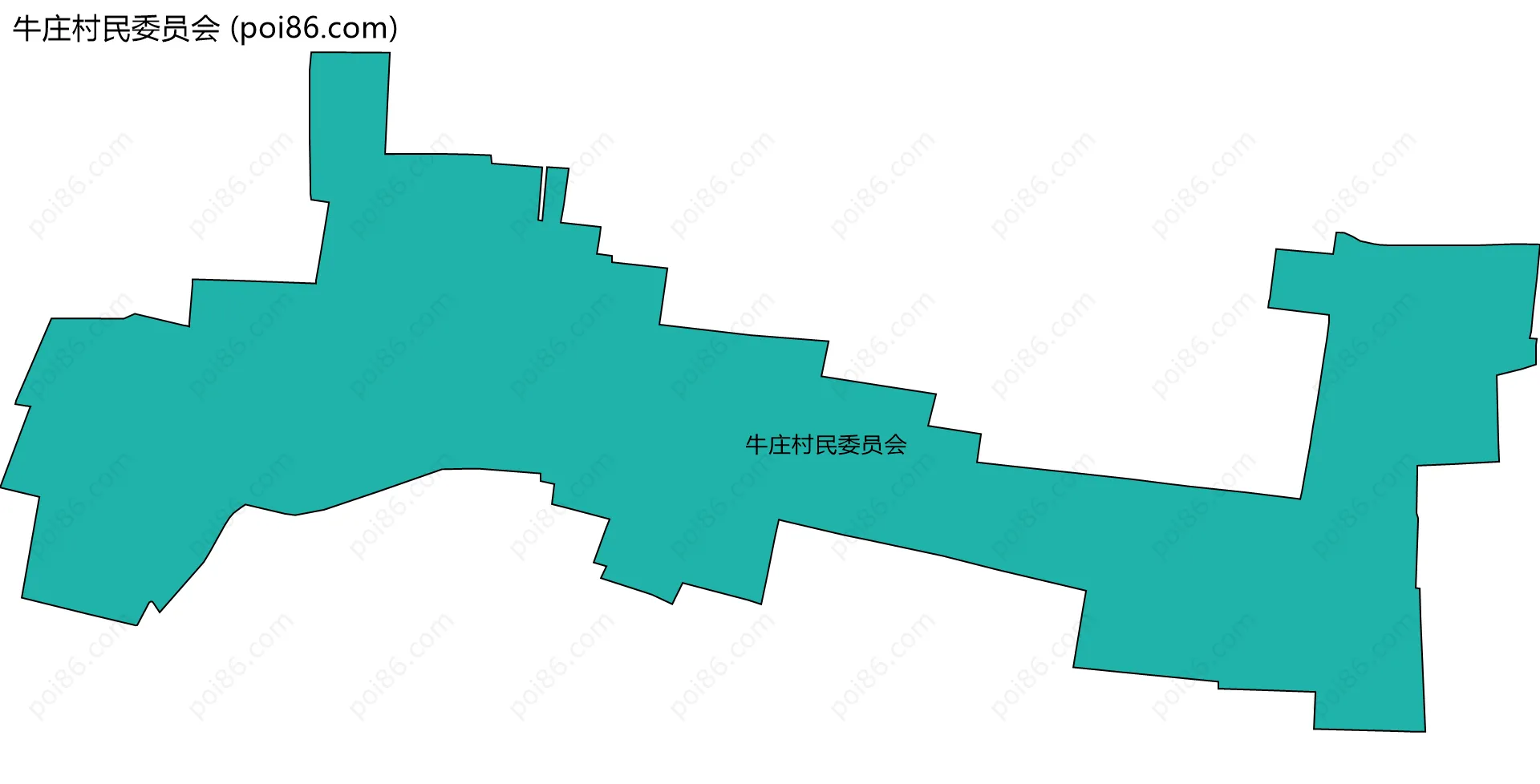 牛庄村民委员会边界地图