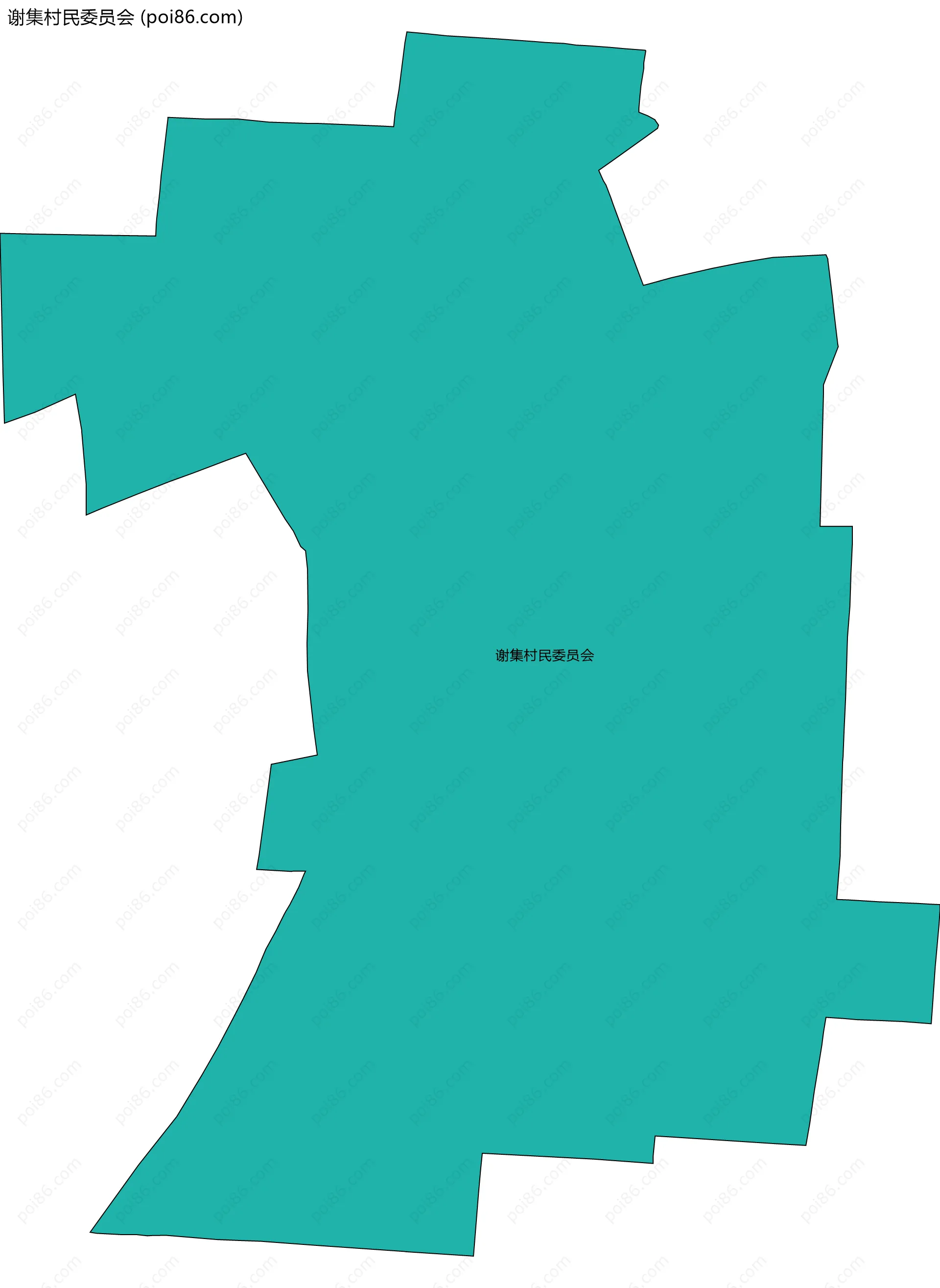 谢集村民委员会边界地图