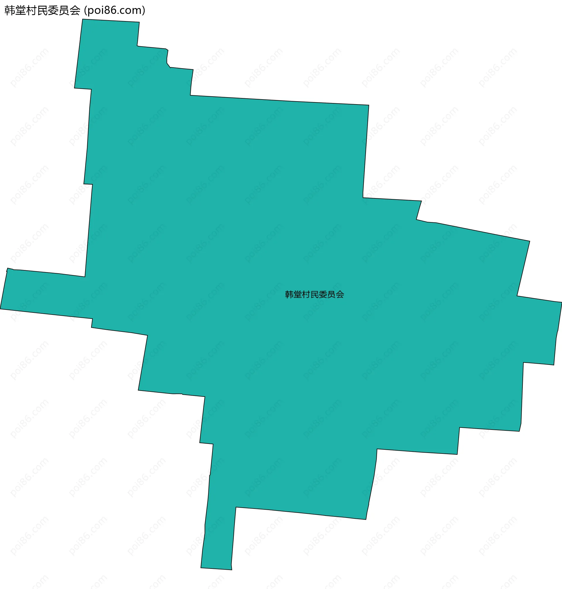 韩堂村民委员会边界地图