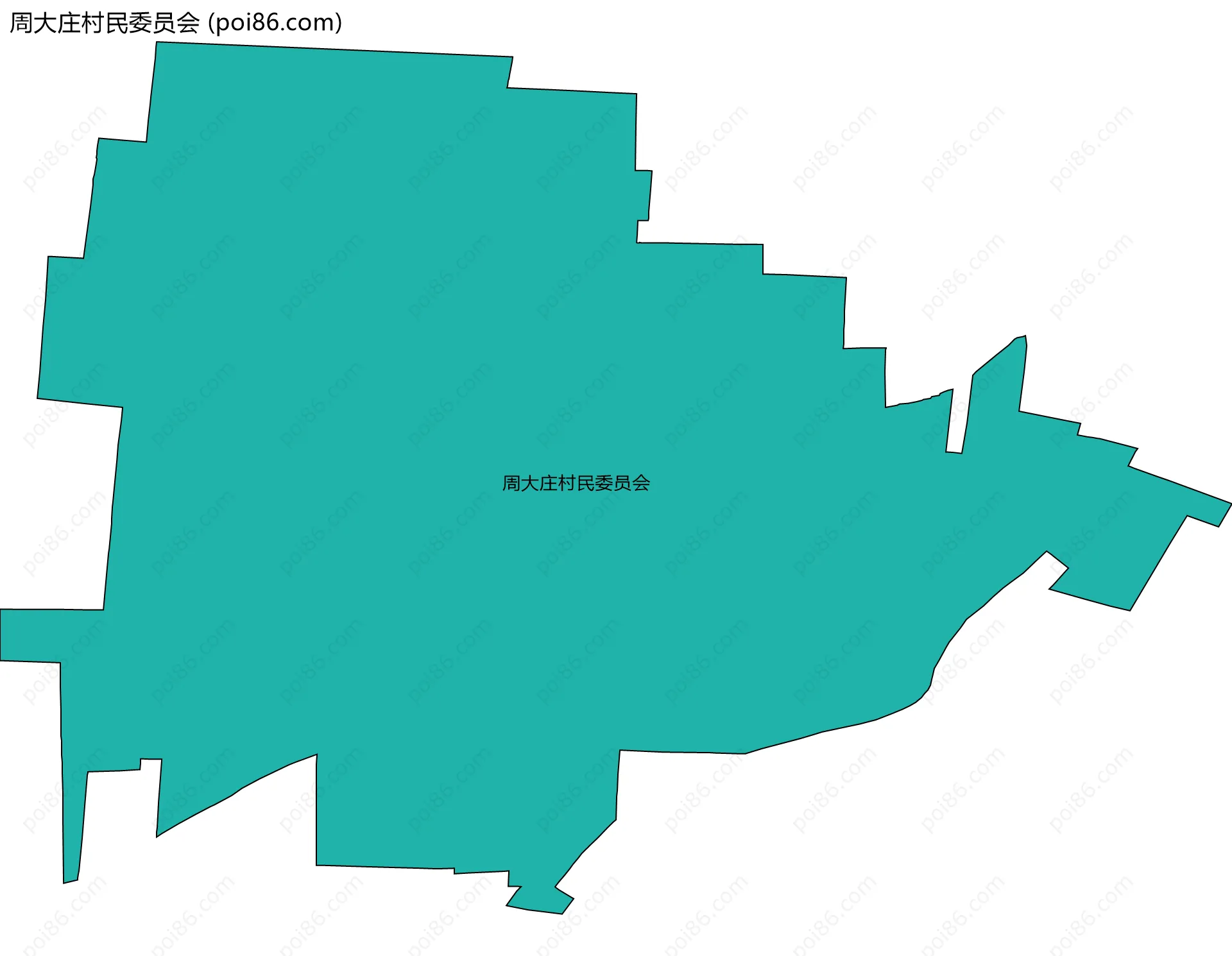 周大庄村民委员会边界地图