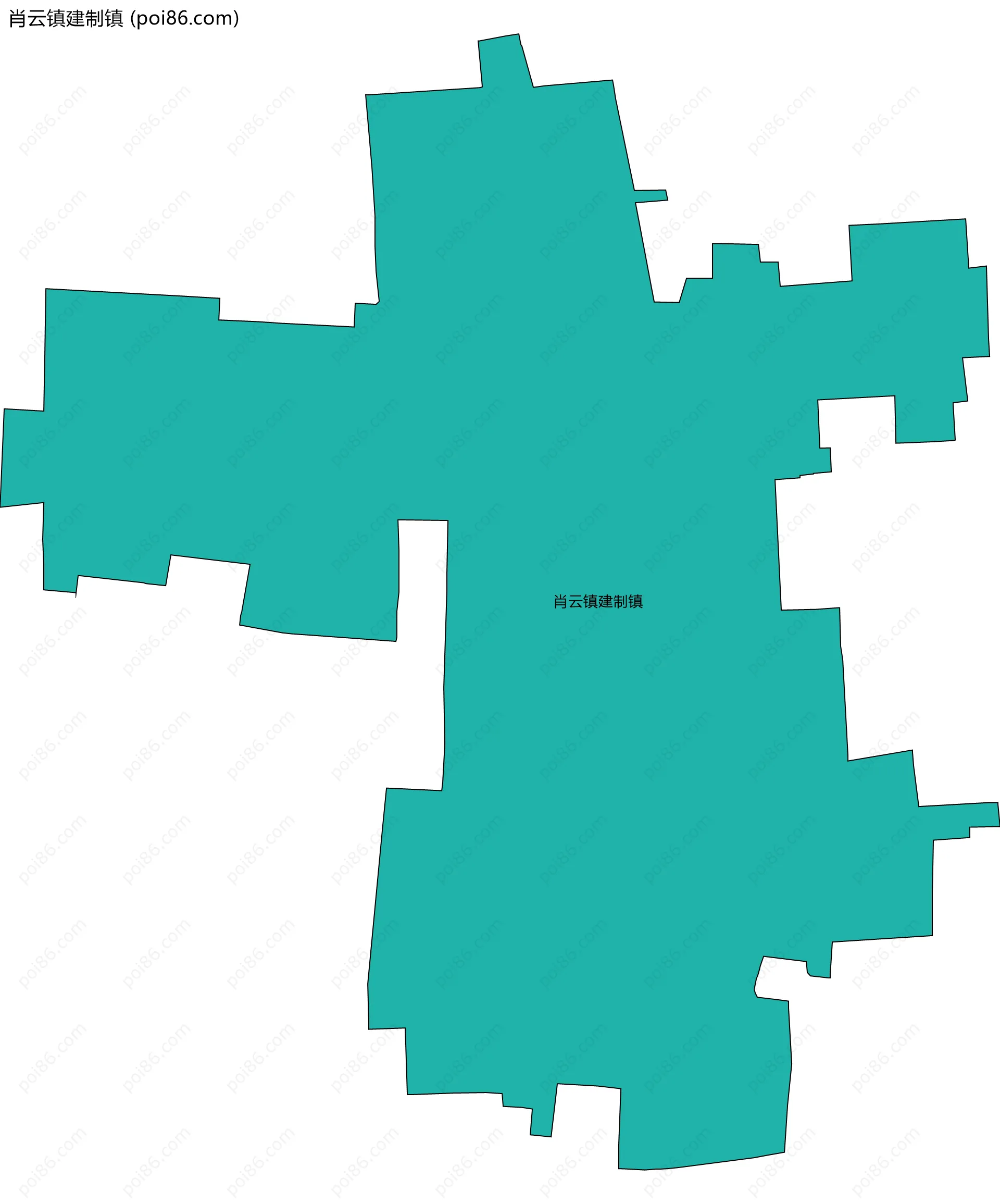 肖云镇建制镇边界地图