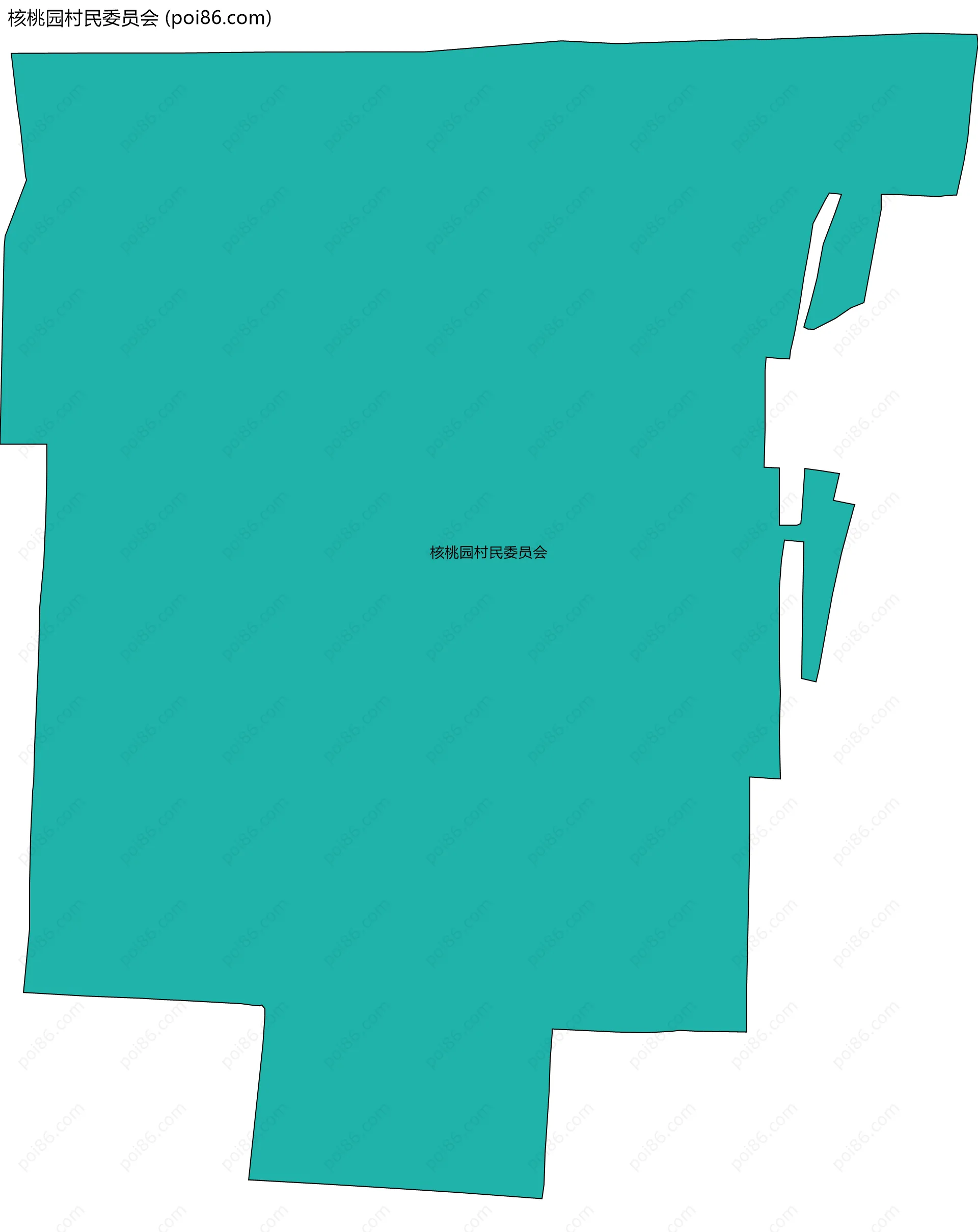 核桃园村民委员会边界地图