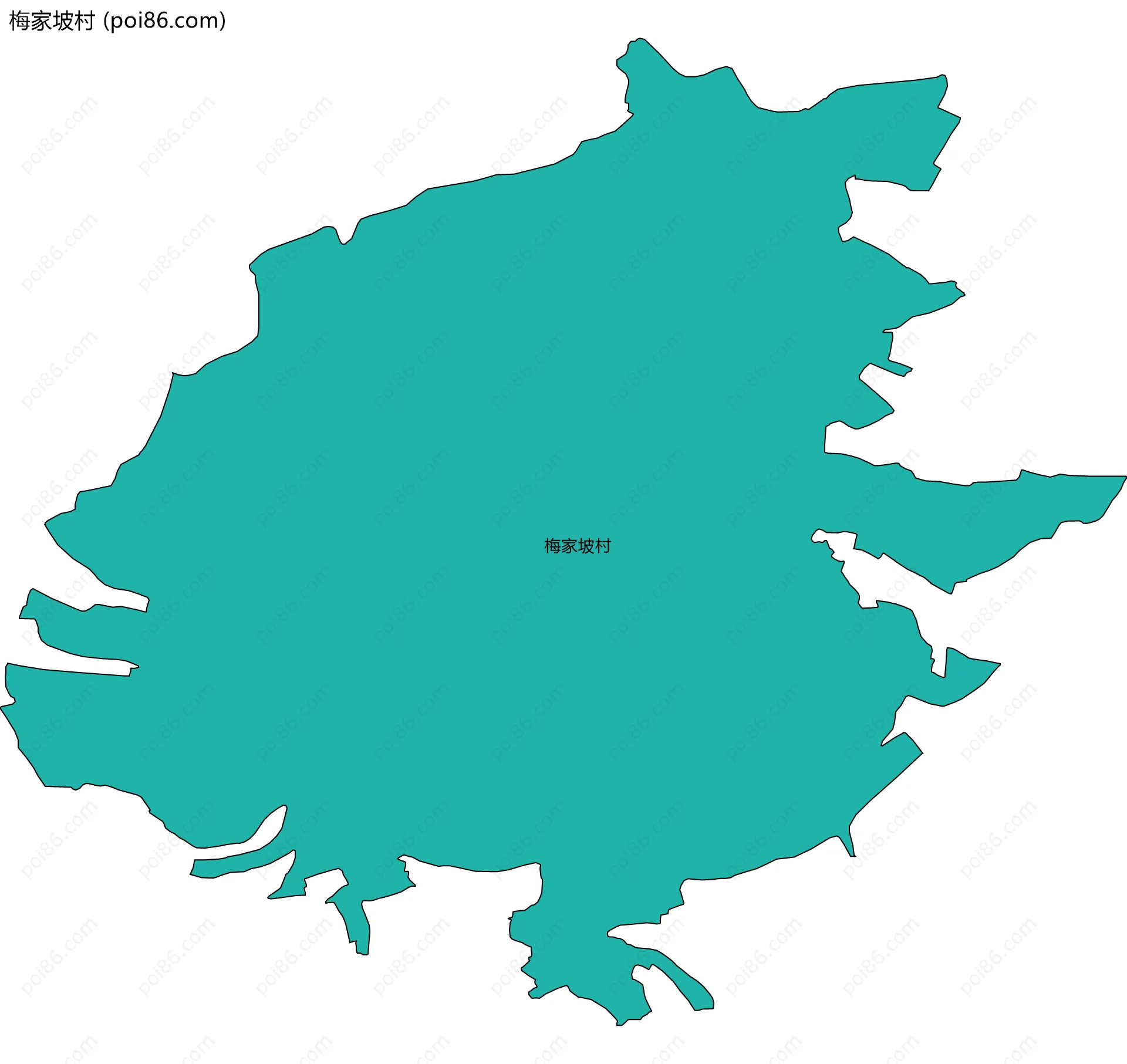 梅家坡村边界地图