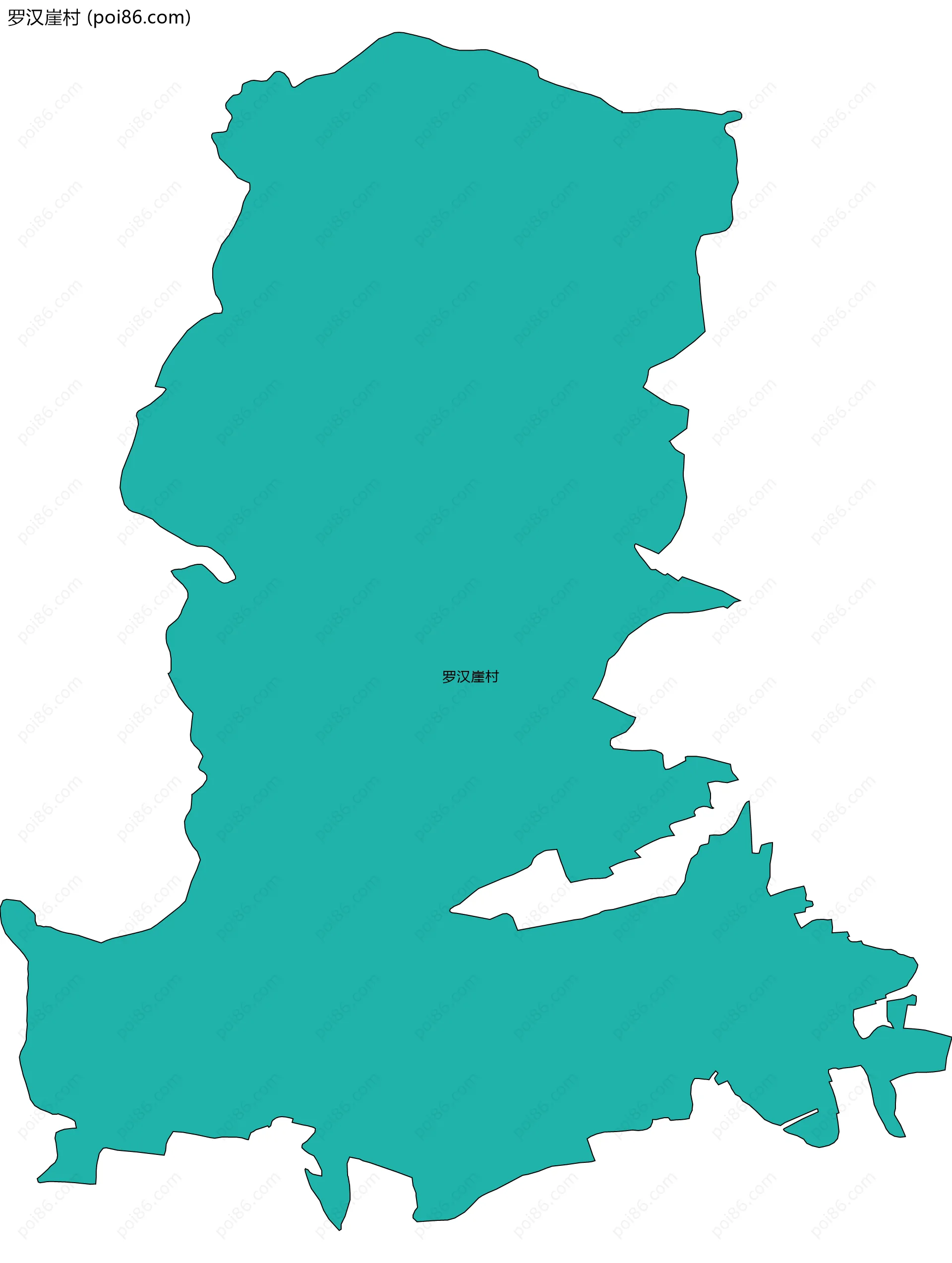 罗汉崖村边界地图