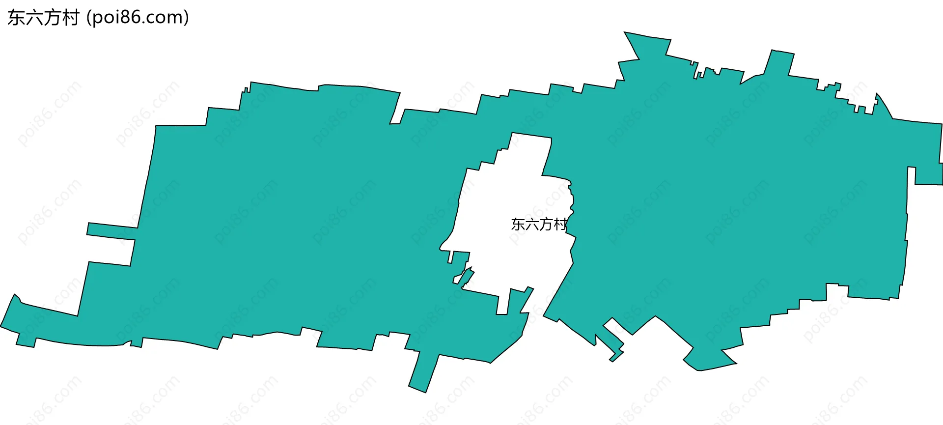 东六方村边界地图