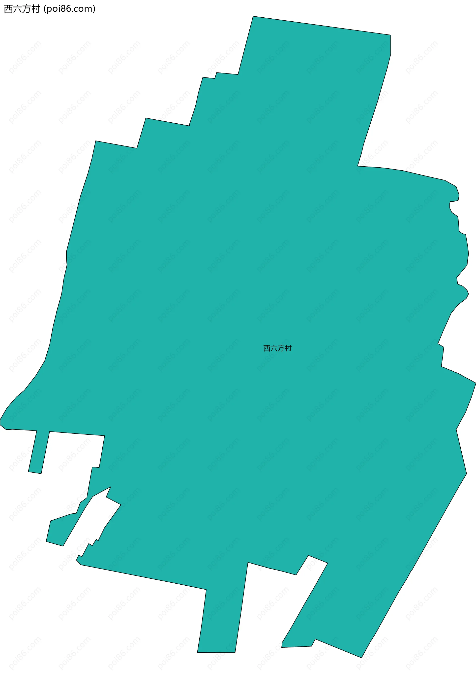 西六方村边界地图