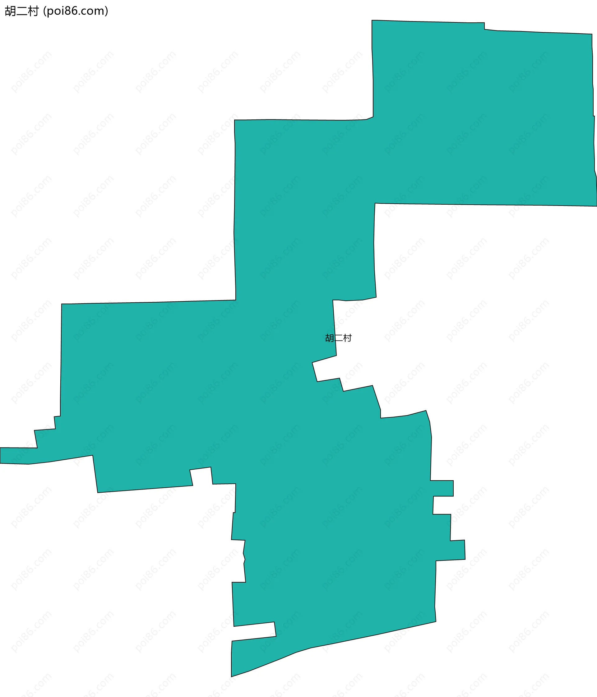 胡二村边界地图