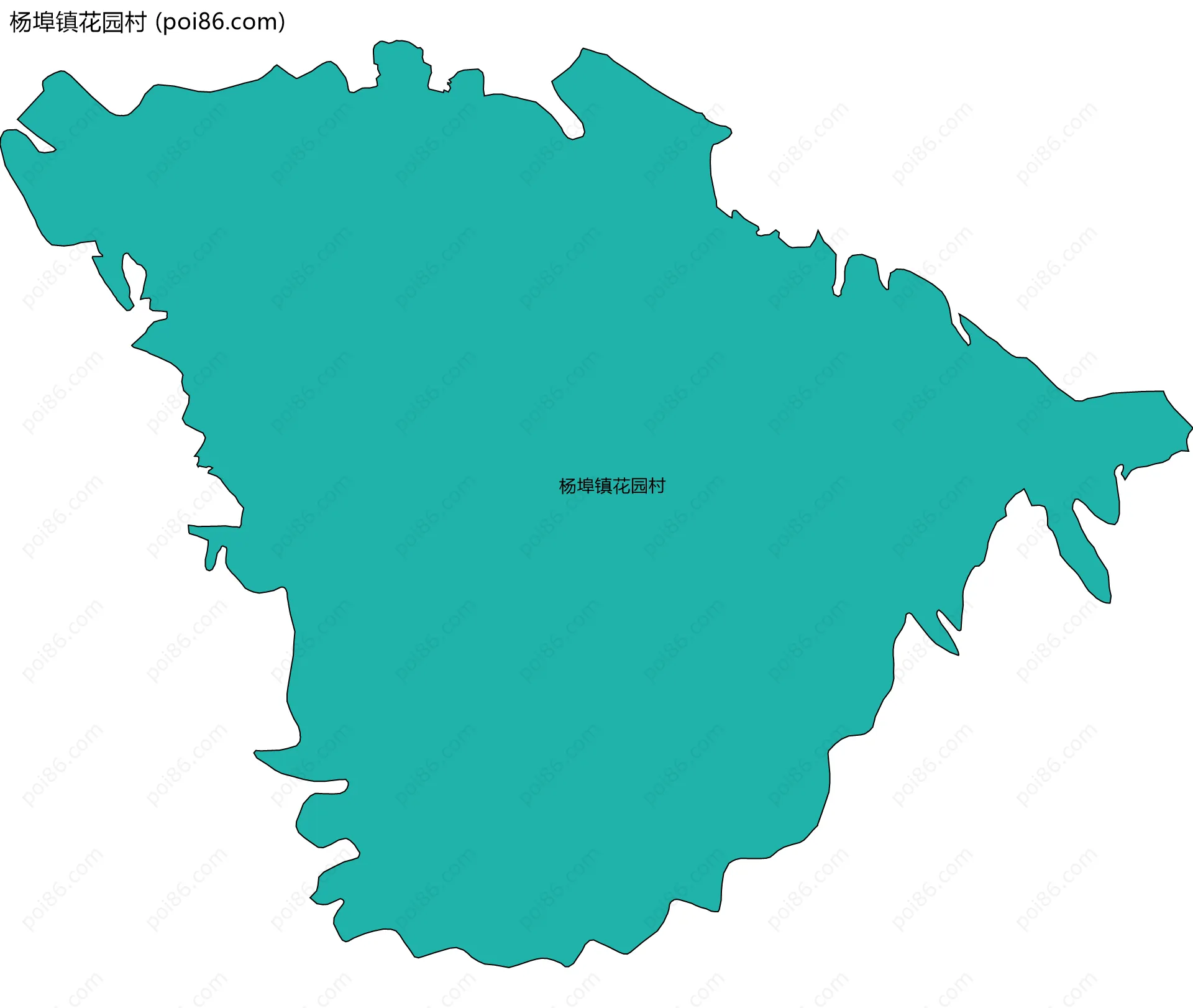 杨埠镇花园村边界地图