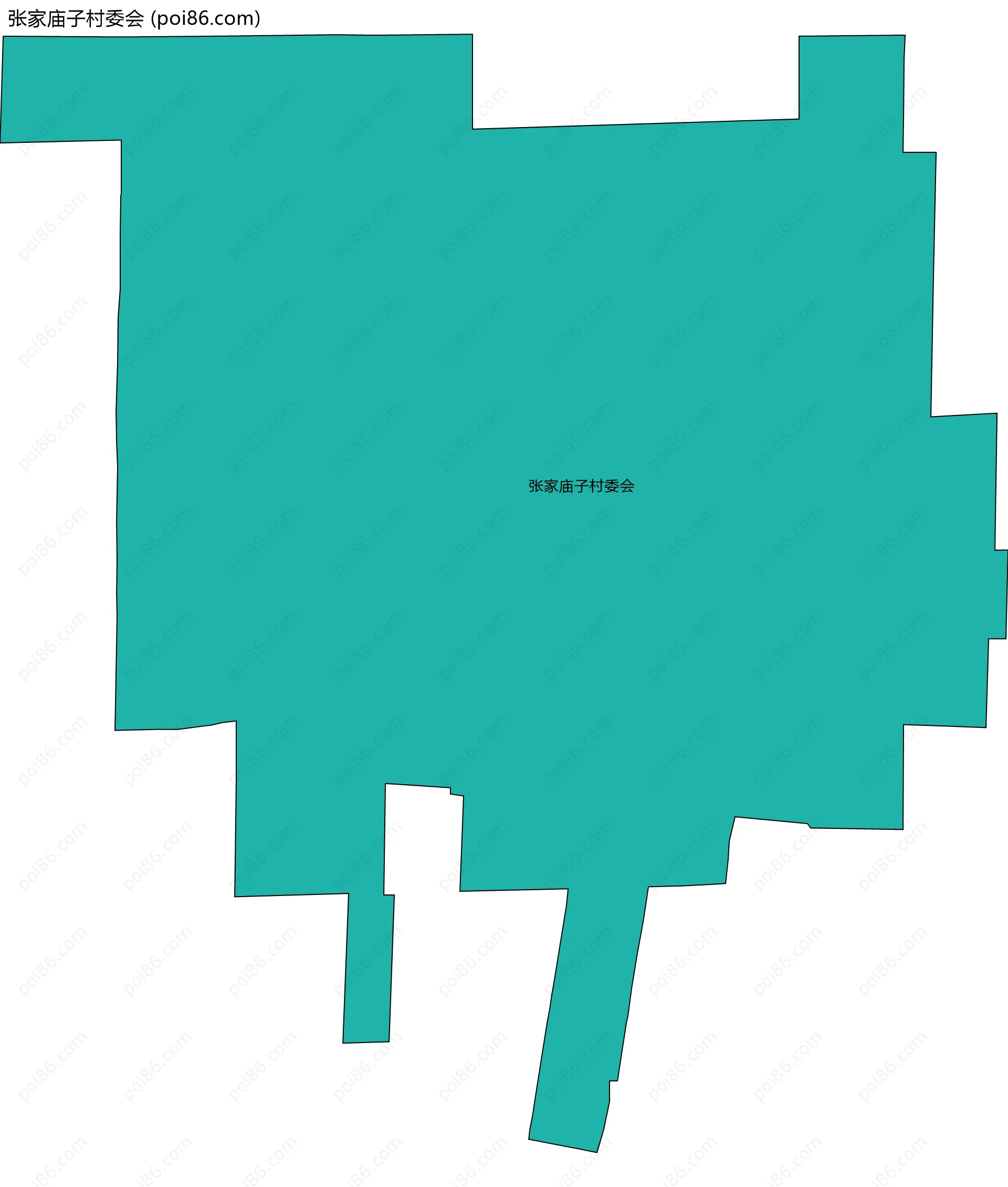 张家庙子村委会边界地图