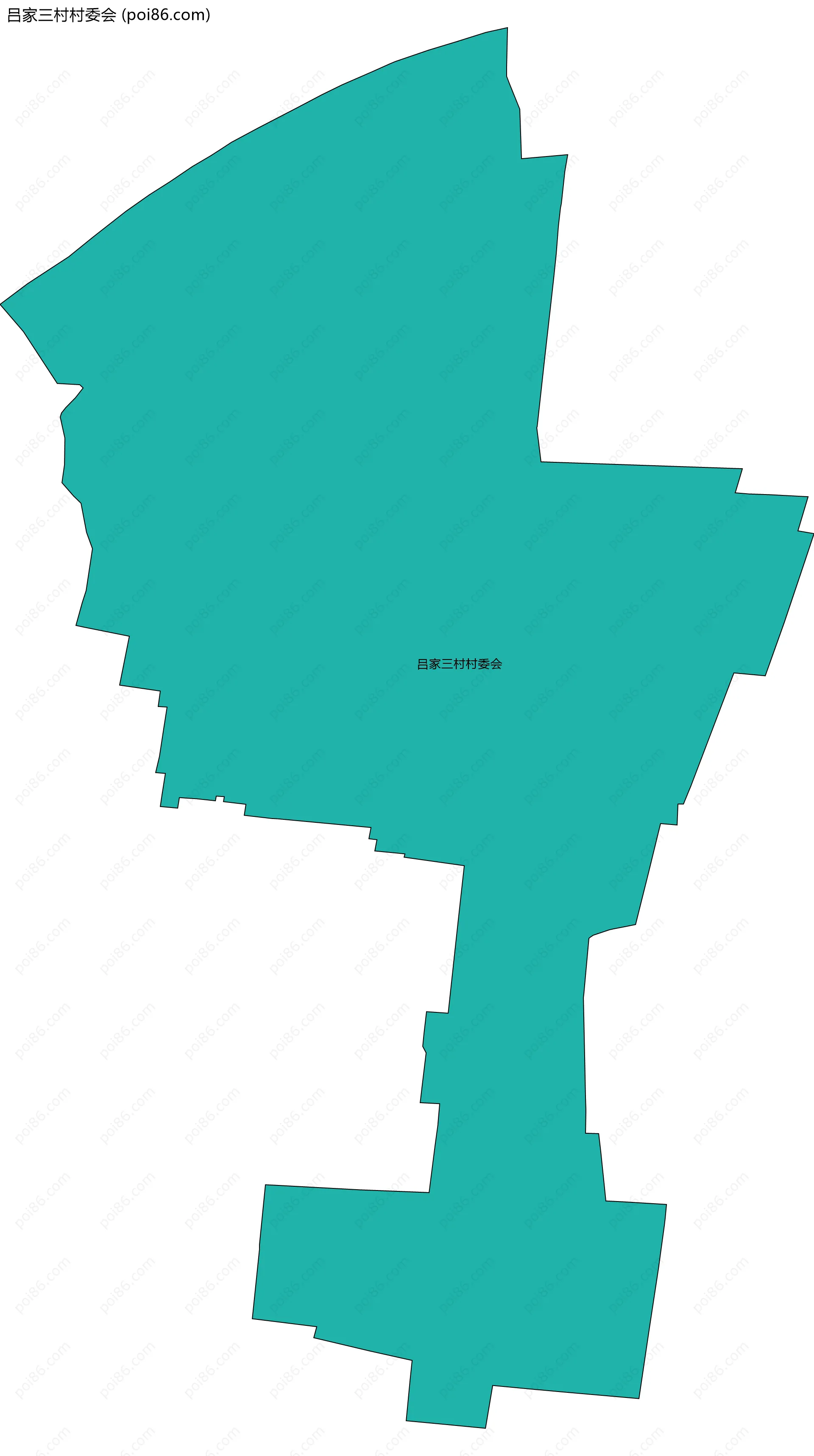 吕家三村村委会边界地图