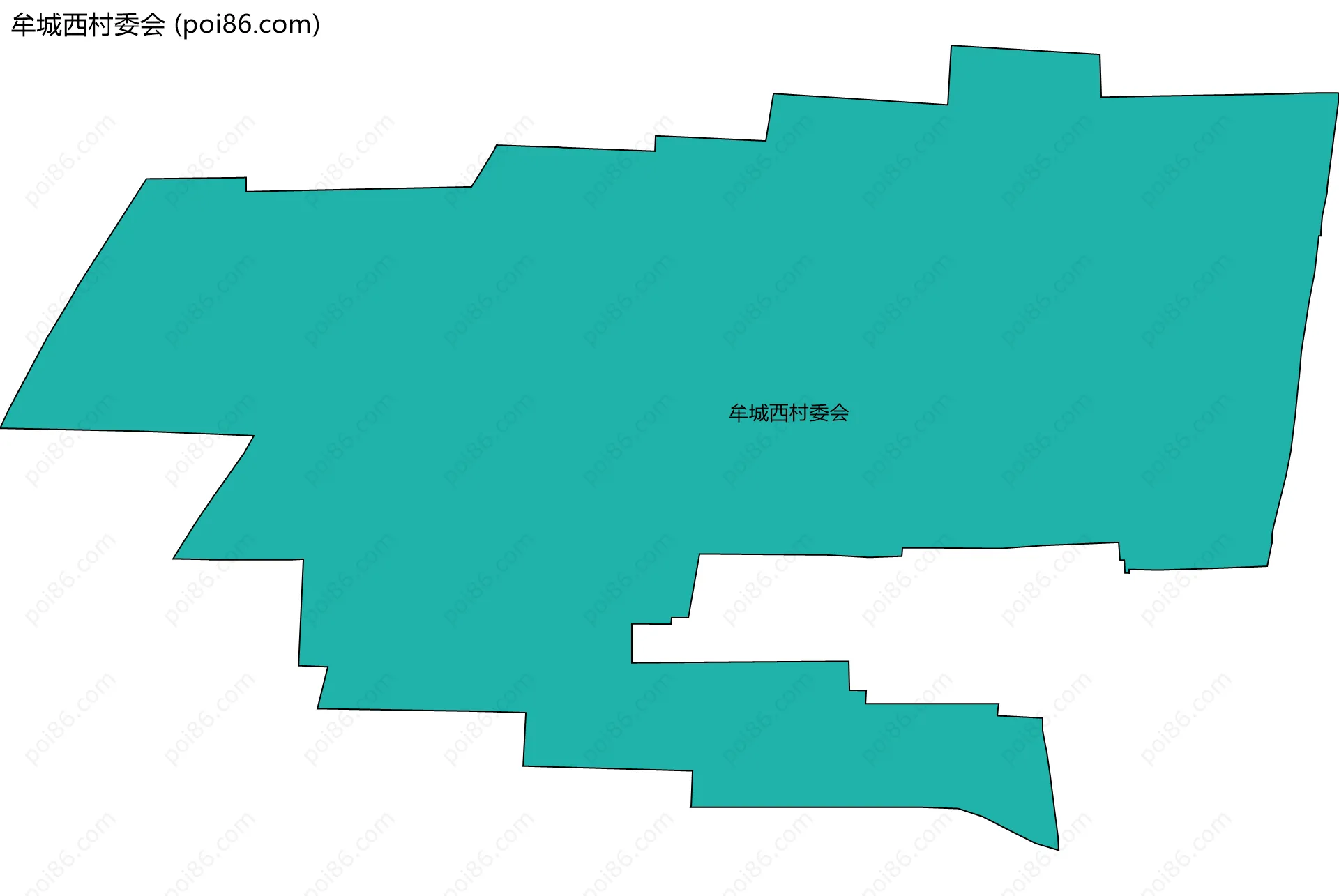牟城西村委会边界地图