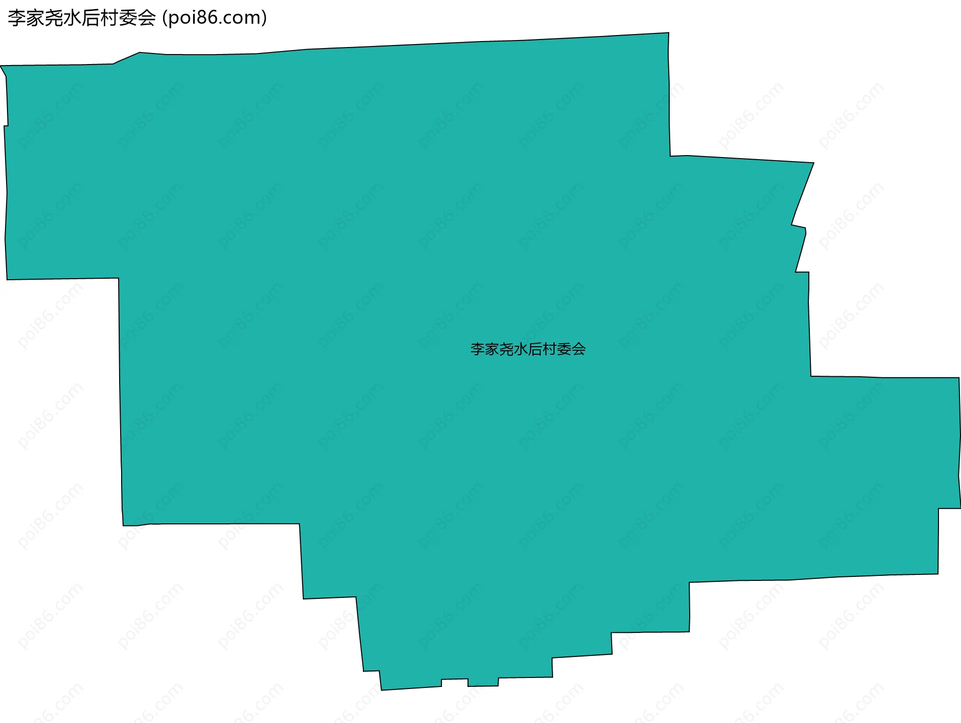 李家尧水后村委会边界地图