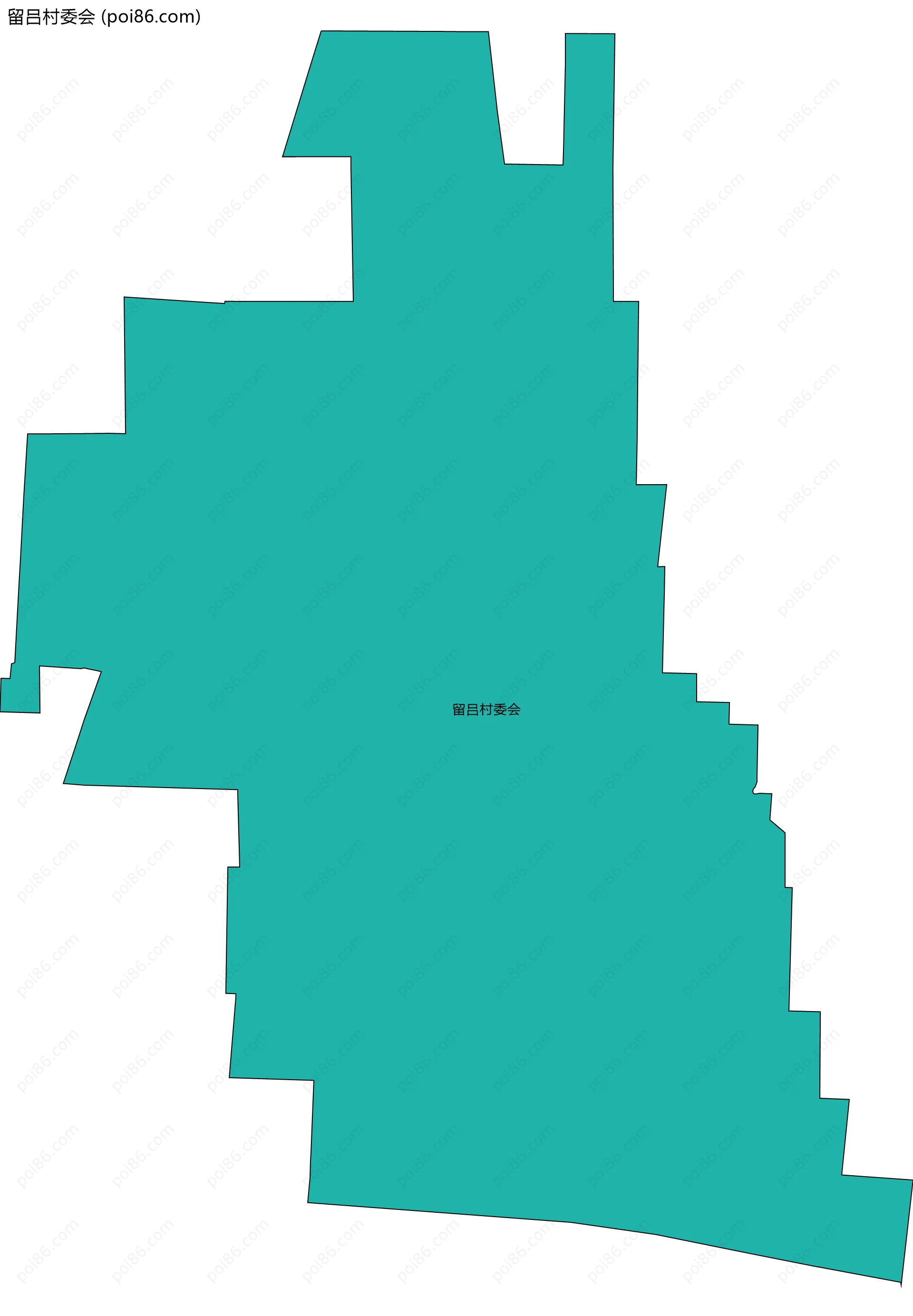 留吕村委会边界地图