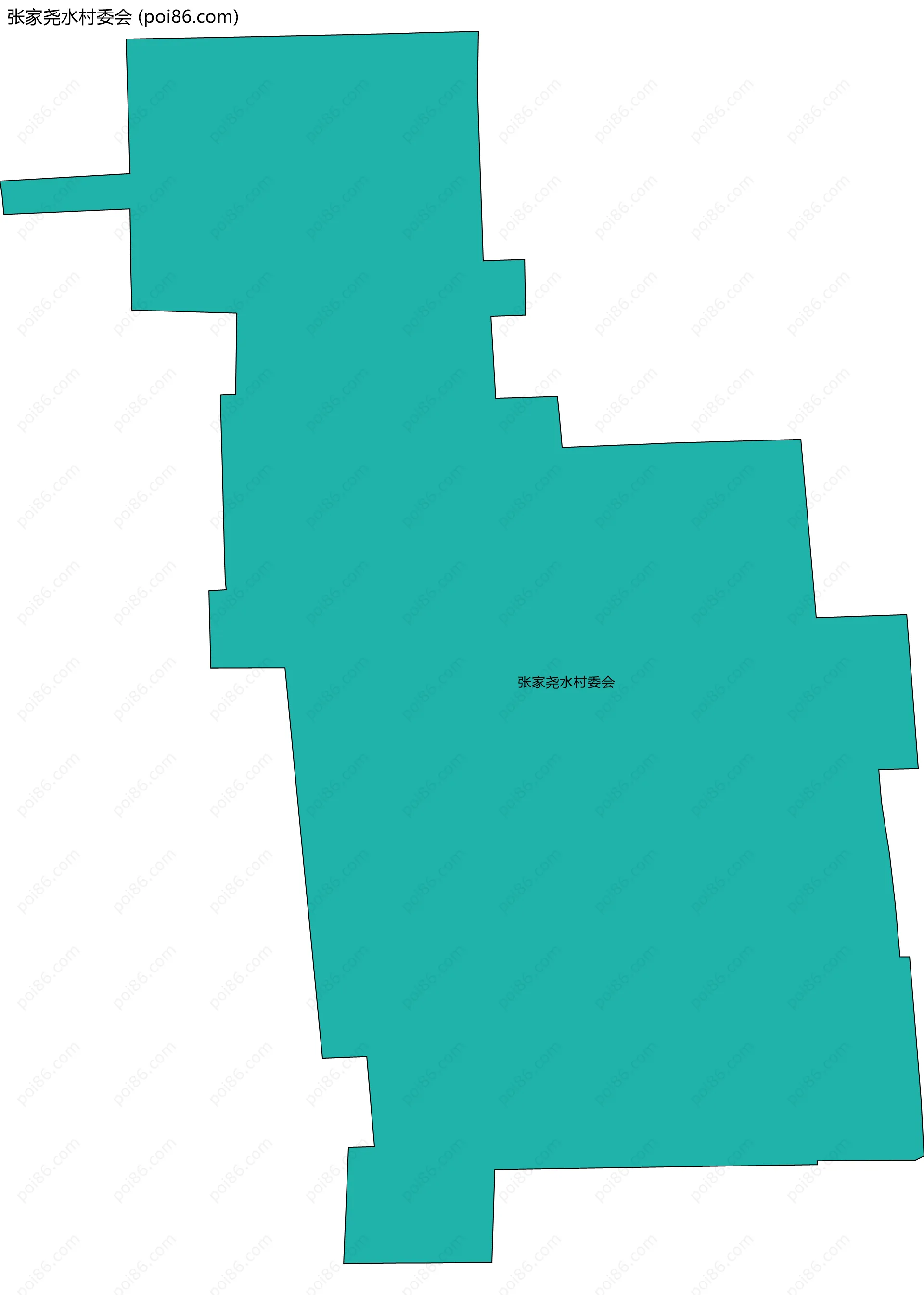 张家尧水村委会边界地图