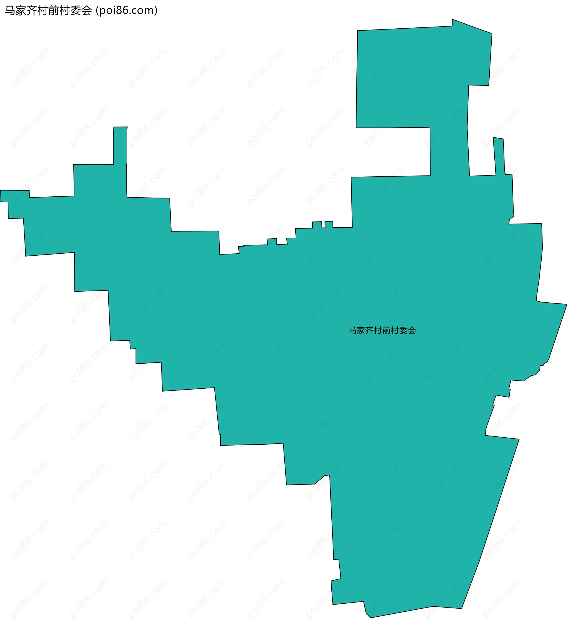 马家齐村前村委会边界地图